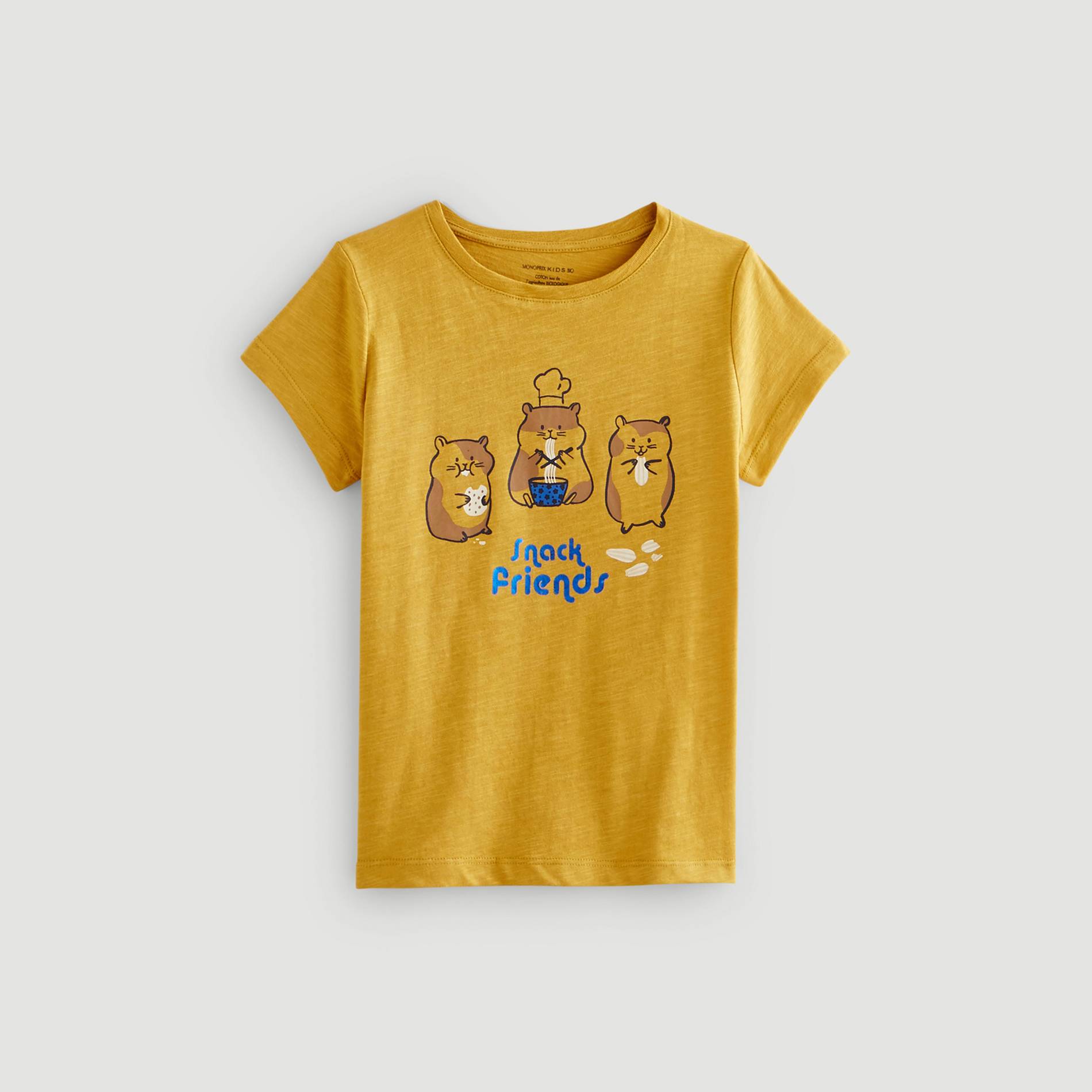 T-shirt manches courtes imprimé, Jaune, large image number 0