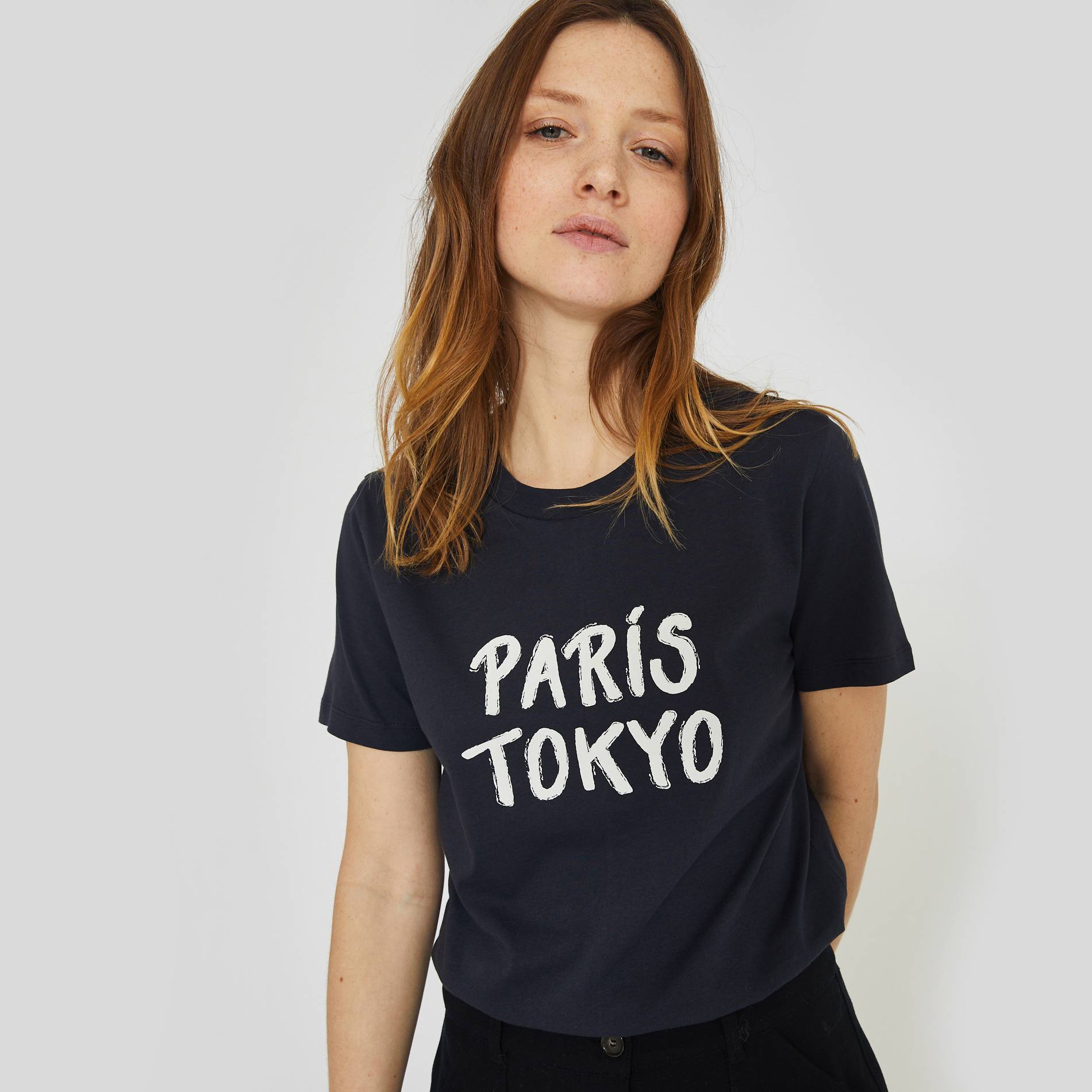 T-shirt à message en coton BIO, Bleu marine, large image number 0.0
