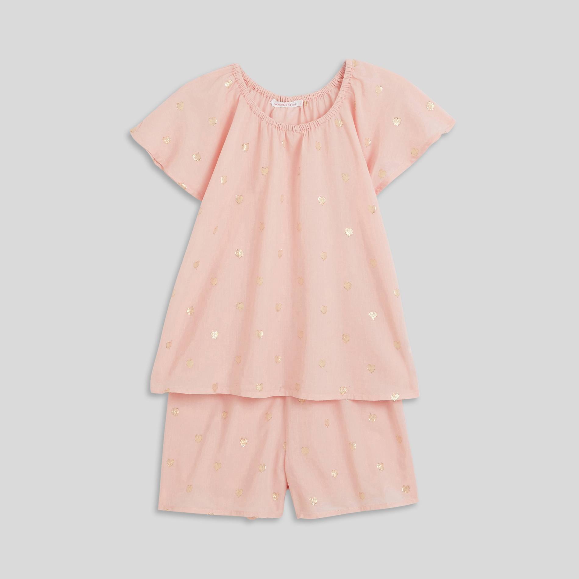Pyjama court lurex, Rose clair, large image number 0