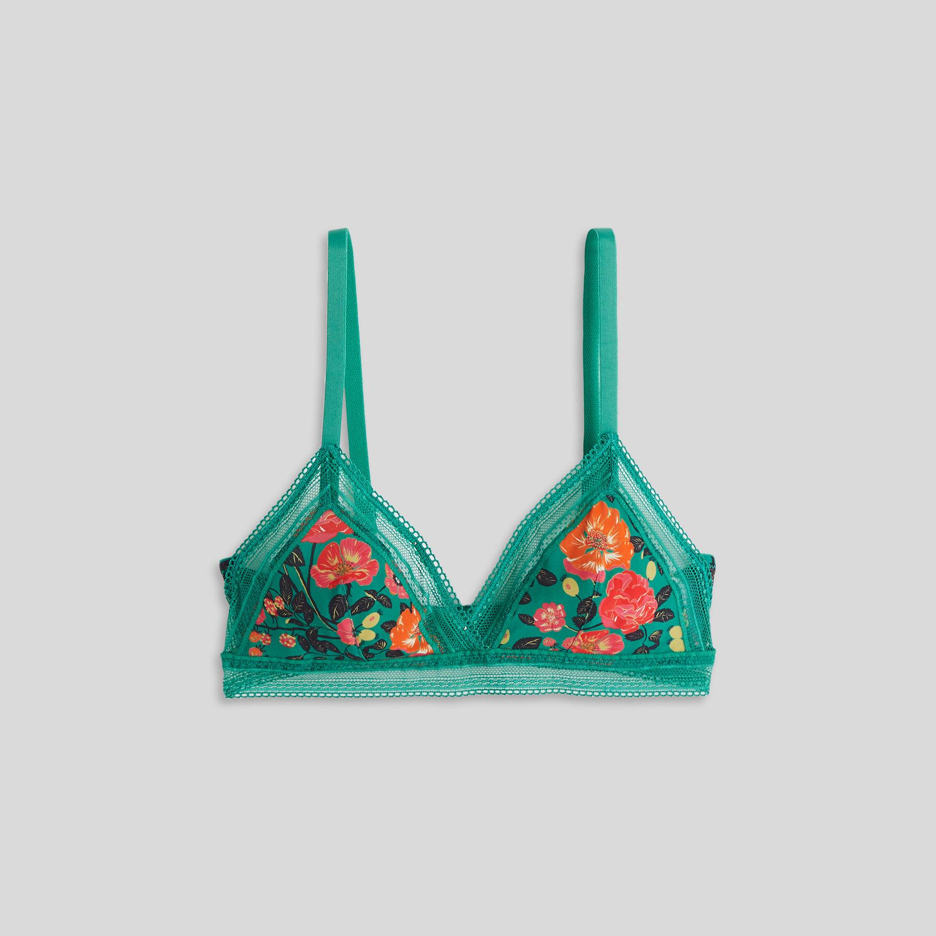 Soutien-gorge triangle en chiffon, Vert, large image number 0