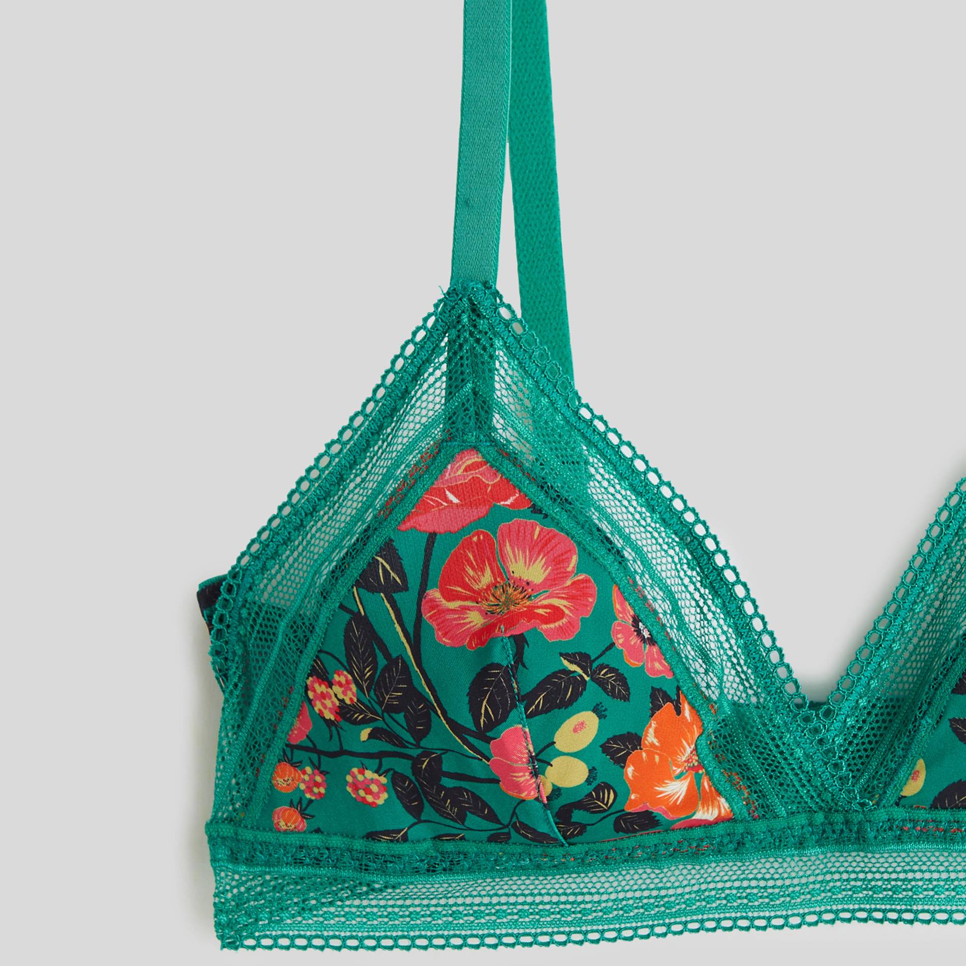 Soutien-gorge triangle en chiffon, Vert, large image number 2