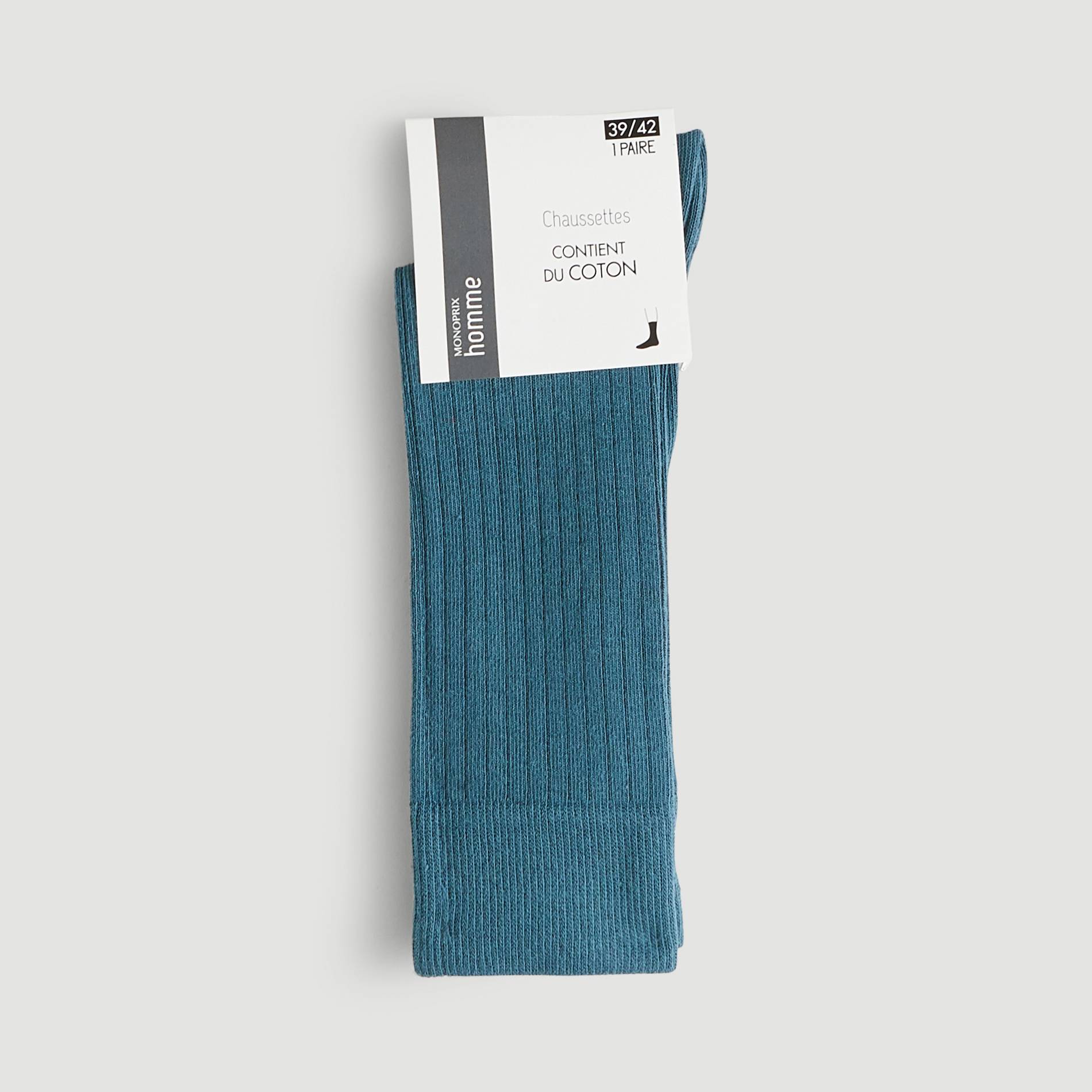 Chaussettes unies, Bleu canard, large image number 0.0