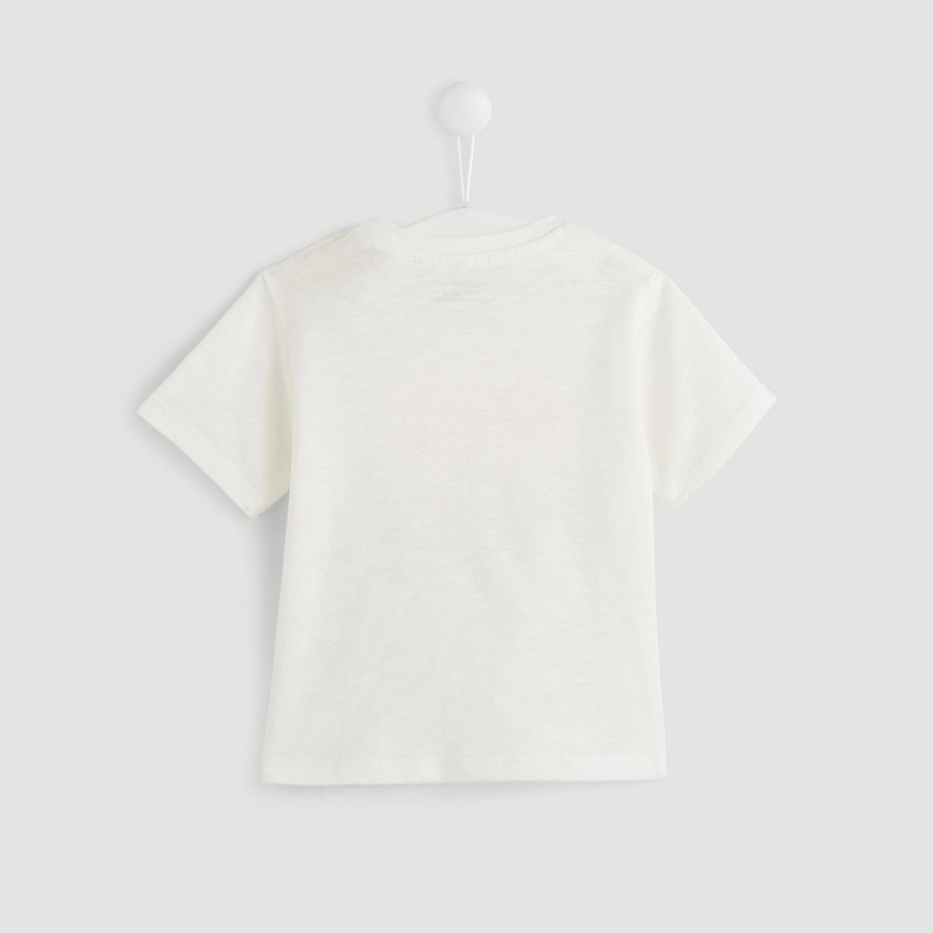 T-shirt imprimé en coton BIO, Ecru, large image number 1