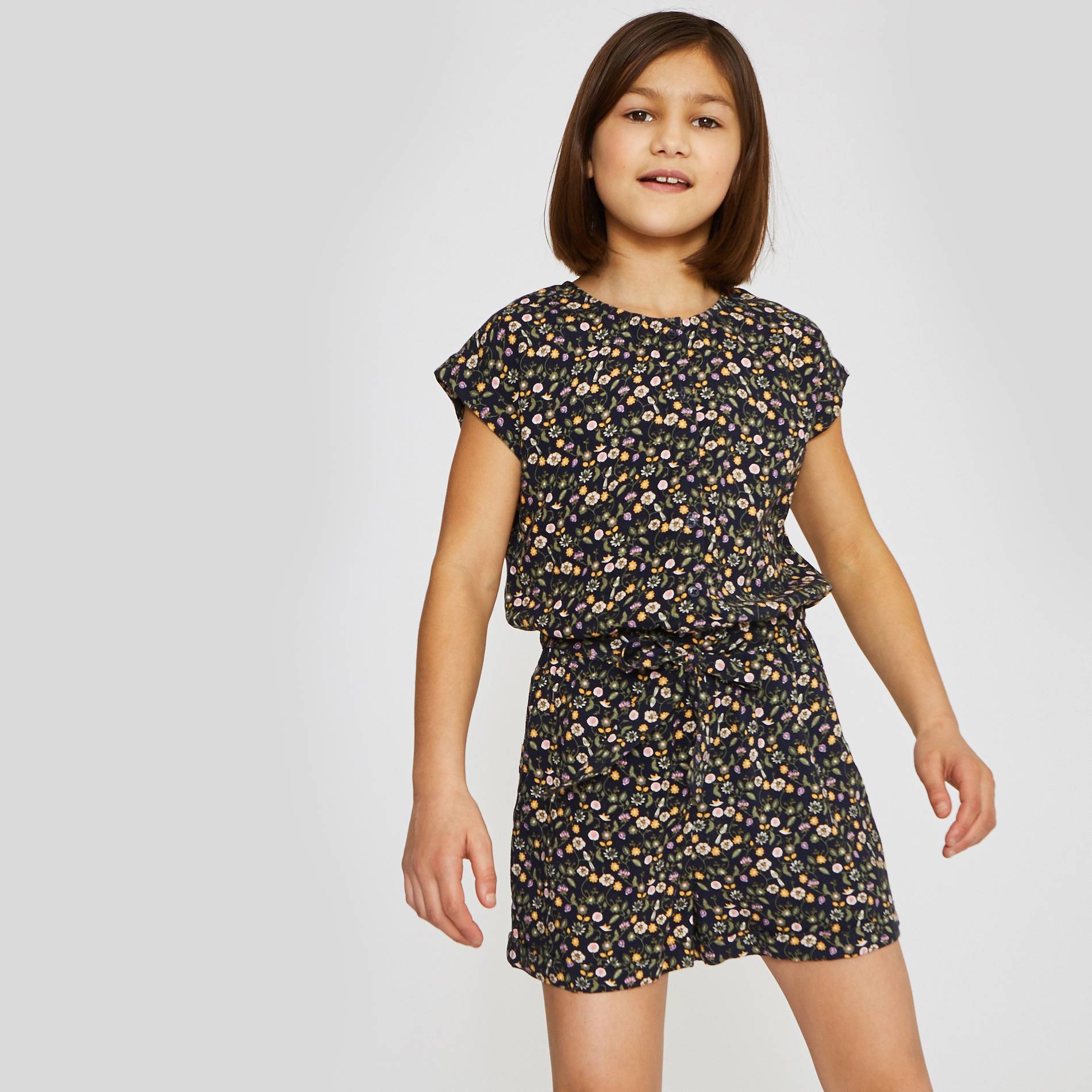 Combishort en viscose, Bleu marine, large image number 0.0