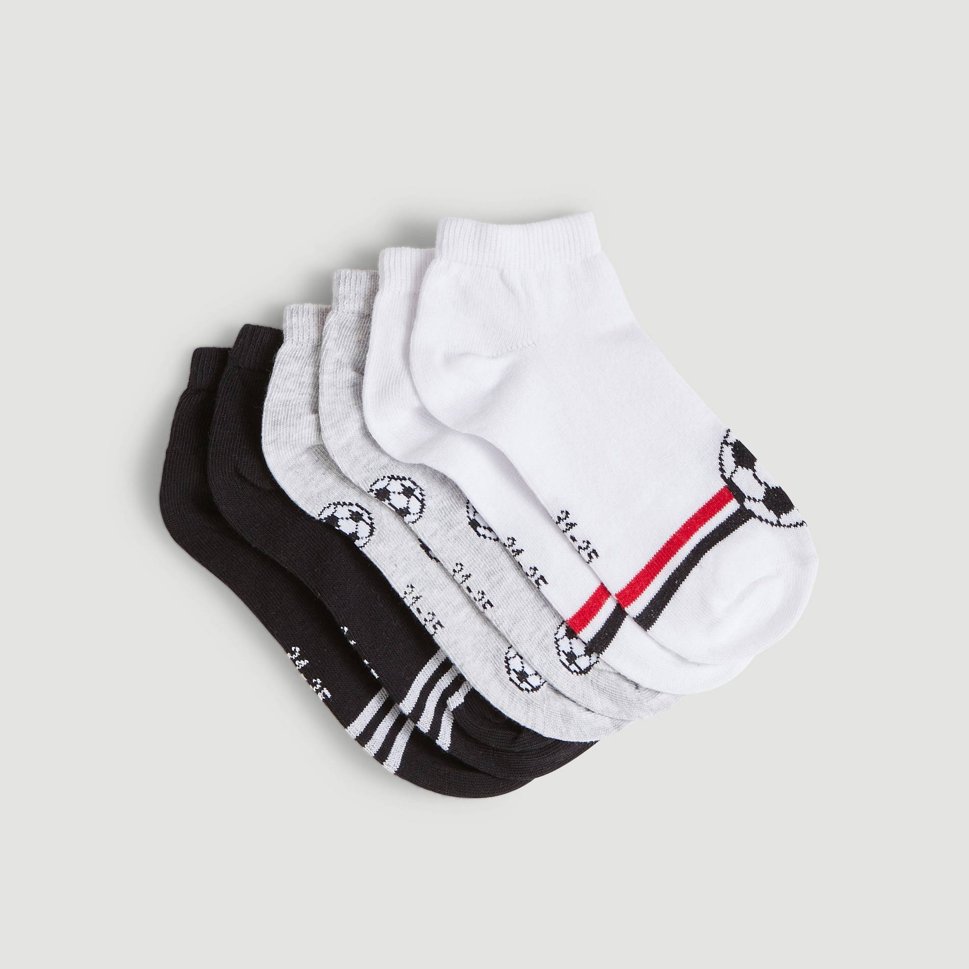 Lot de 3 paires de chaussettes ultra-courtes fantaisie, Blanc, large image number 0