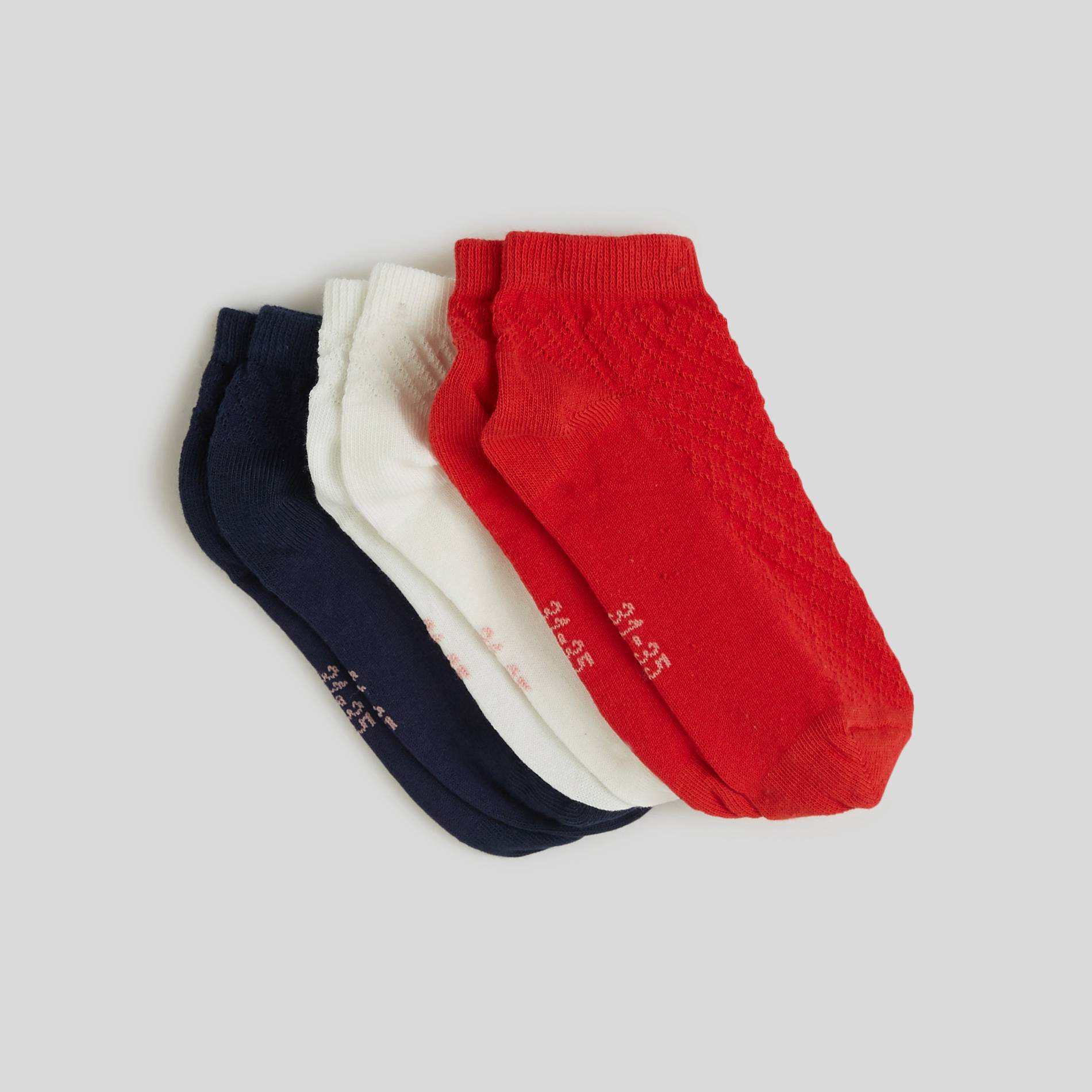 Lot de 3 pairs de socquettes, Bleu marine, large image number 0.0