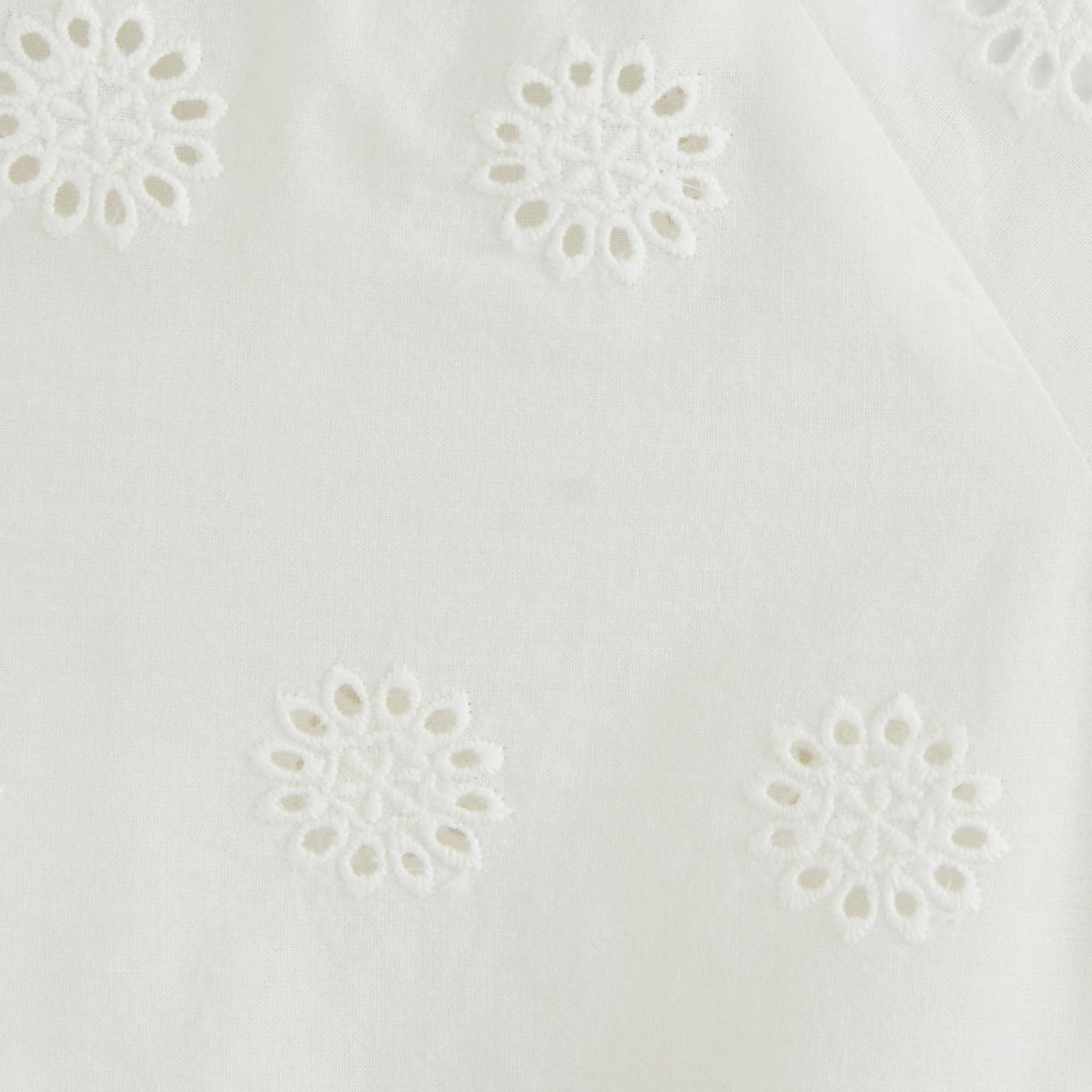 Blouse manches courtes broderie anglaise, Blanc, large image number 2.0