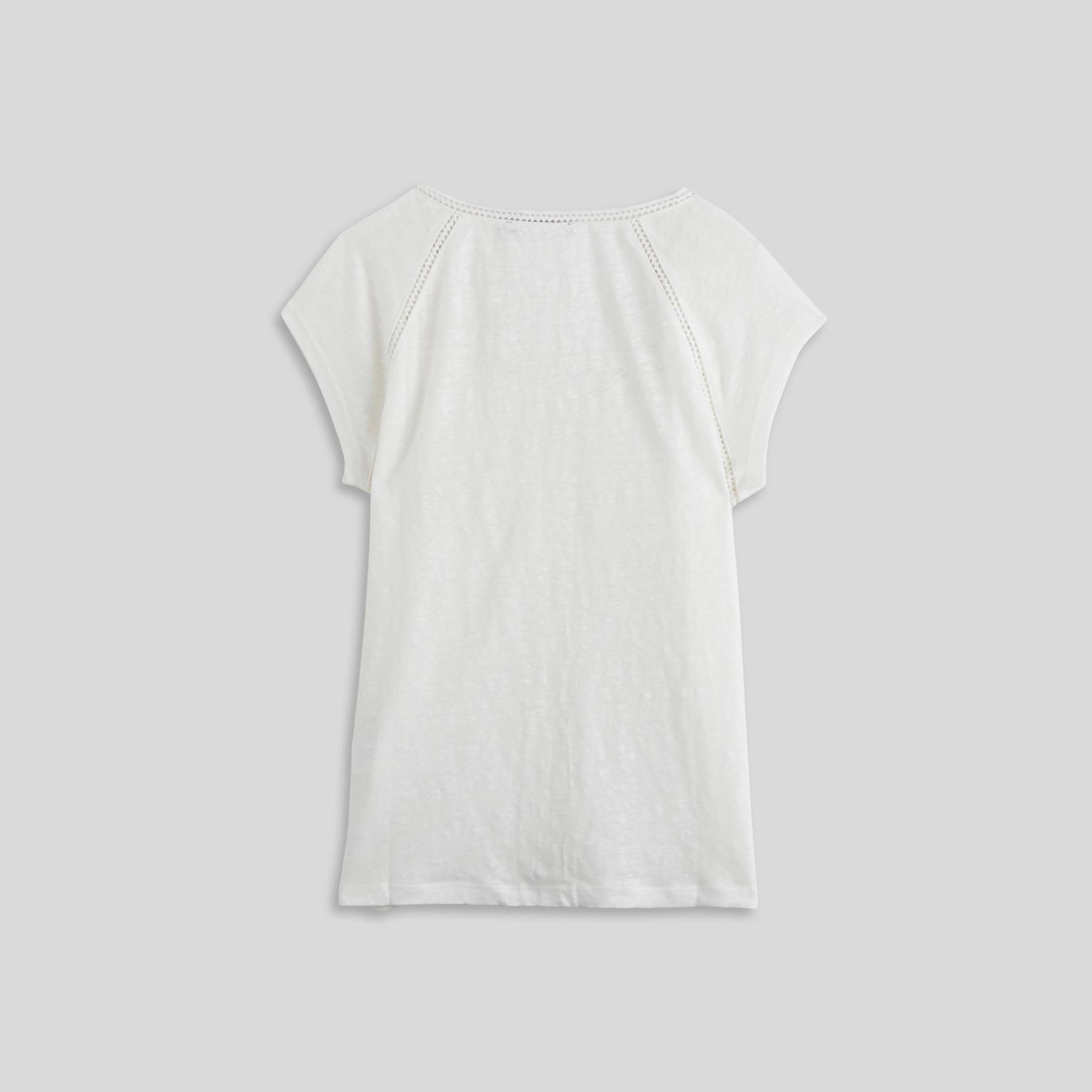 T-shirt fantaisie en lin, Ecru, large image number 1