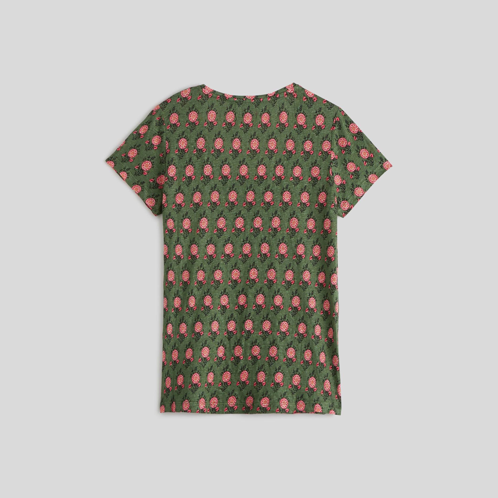T-shirt imprimé en lin, Vert, large image number 1.0