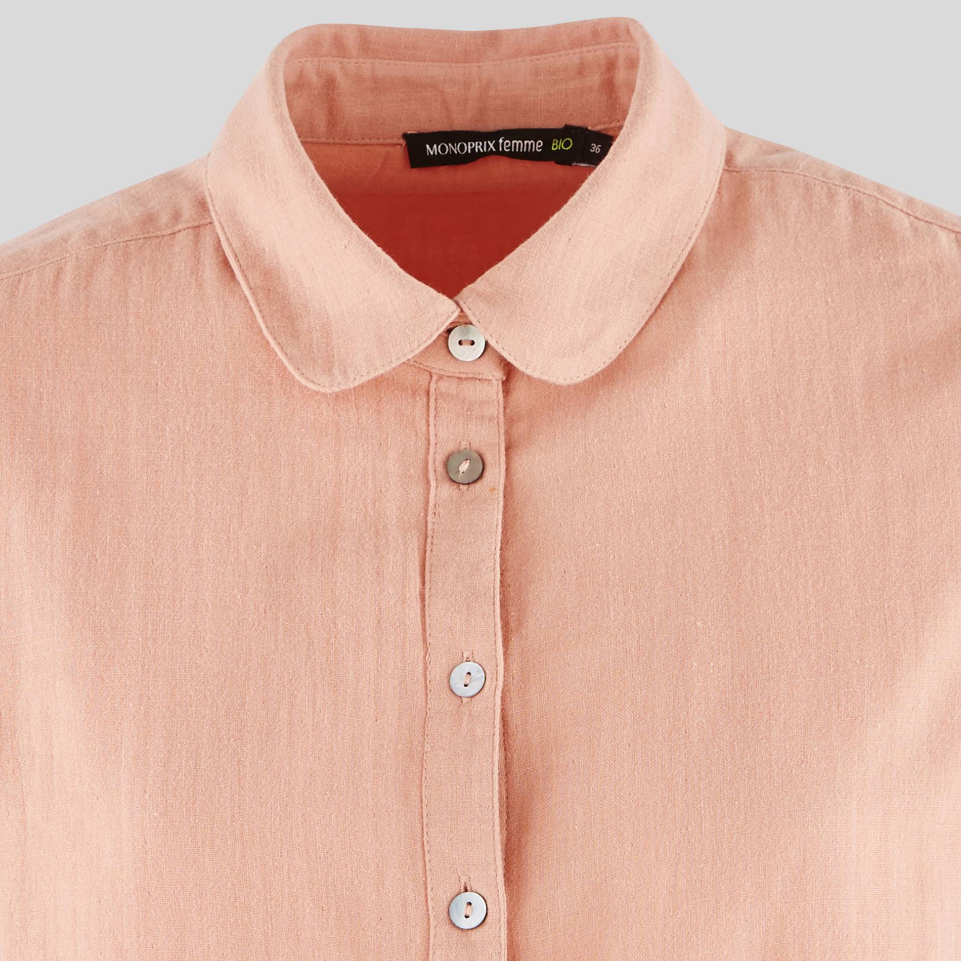 Chemise en coton BIO unie, Bois de rose, large image number 2.0