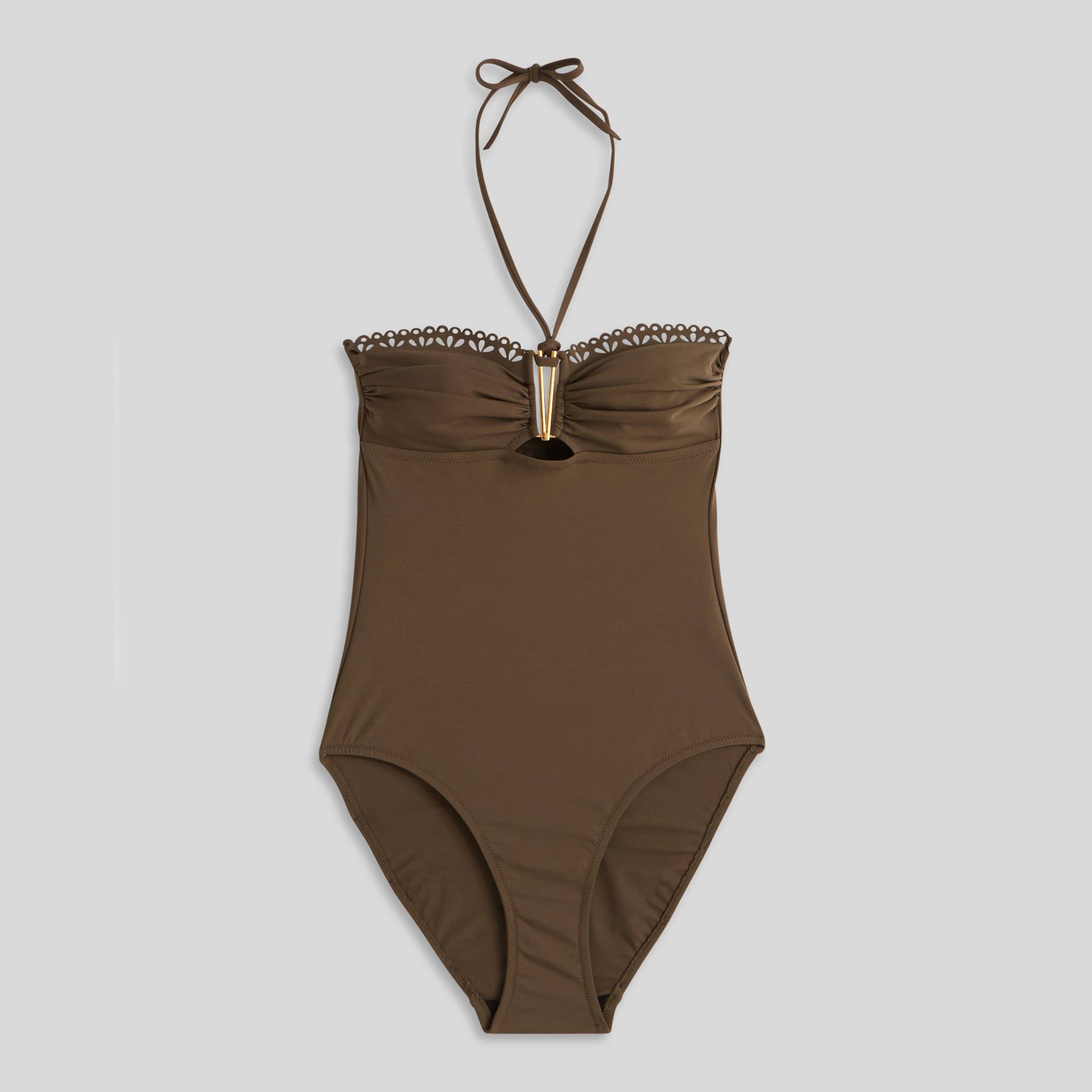 Maillot de bain 1 pièce, Kaki, large image number 2