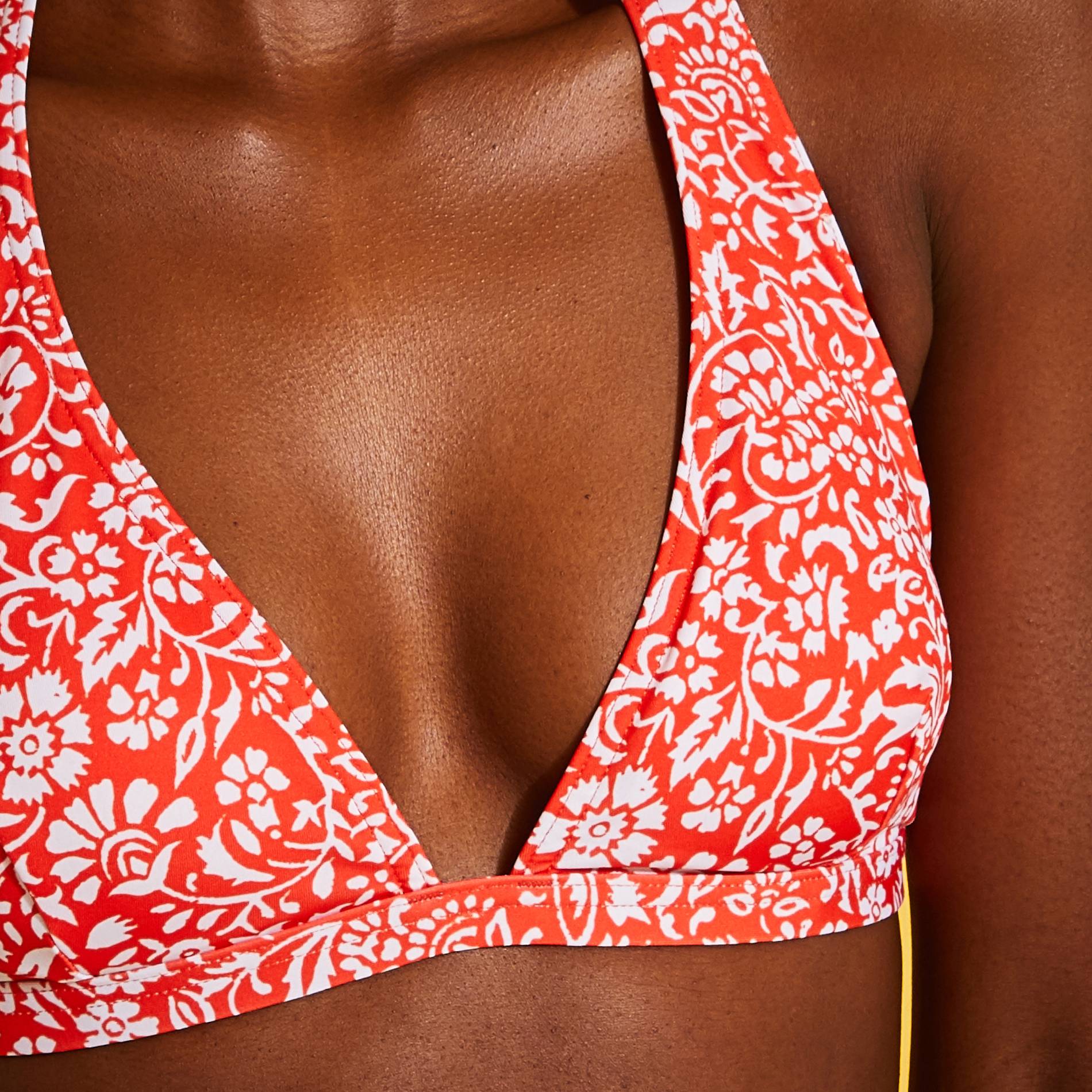 Haut de maillot de bain forme triangle, Orange, large image number 0