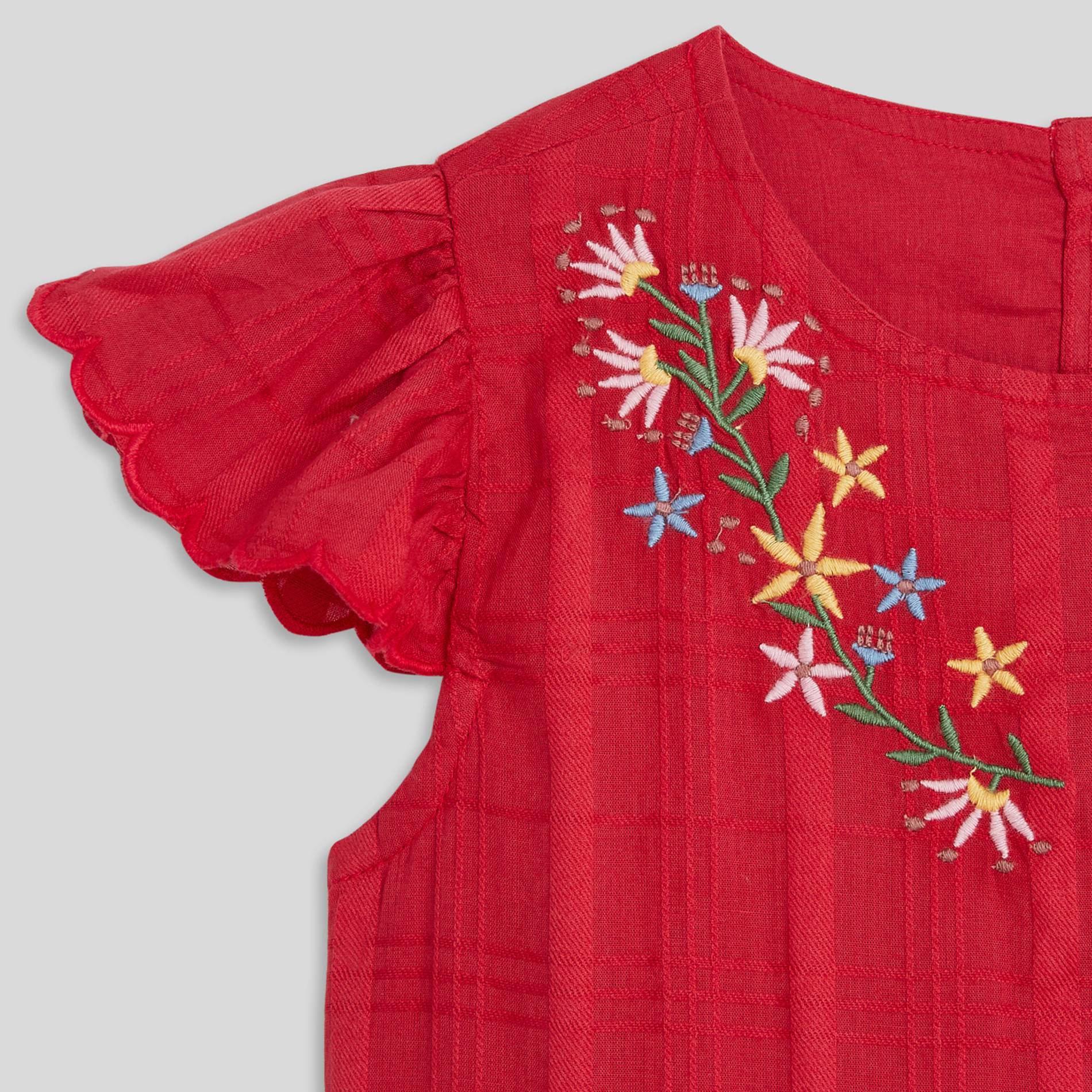 Robe brodée motifs fleuris, Cerise, large image number 2.0