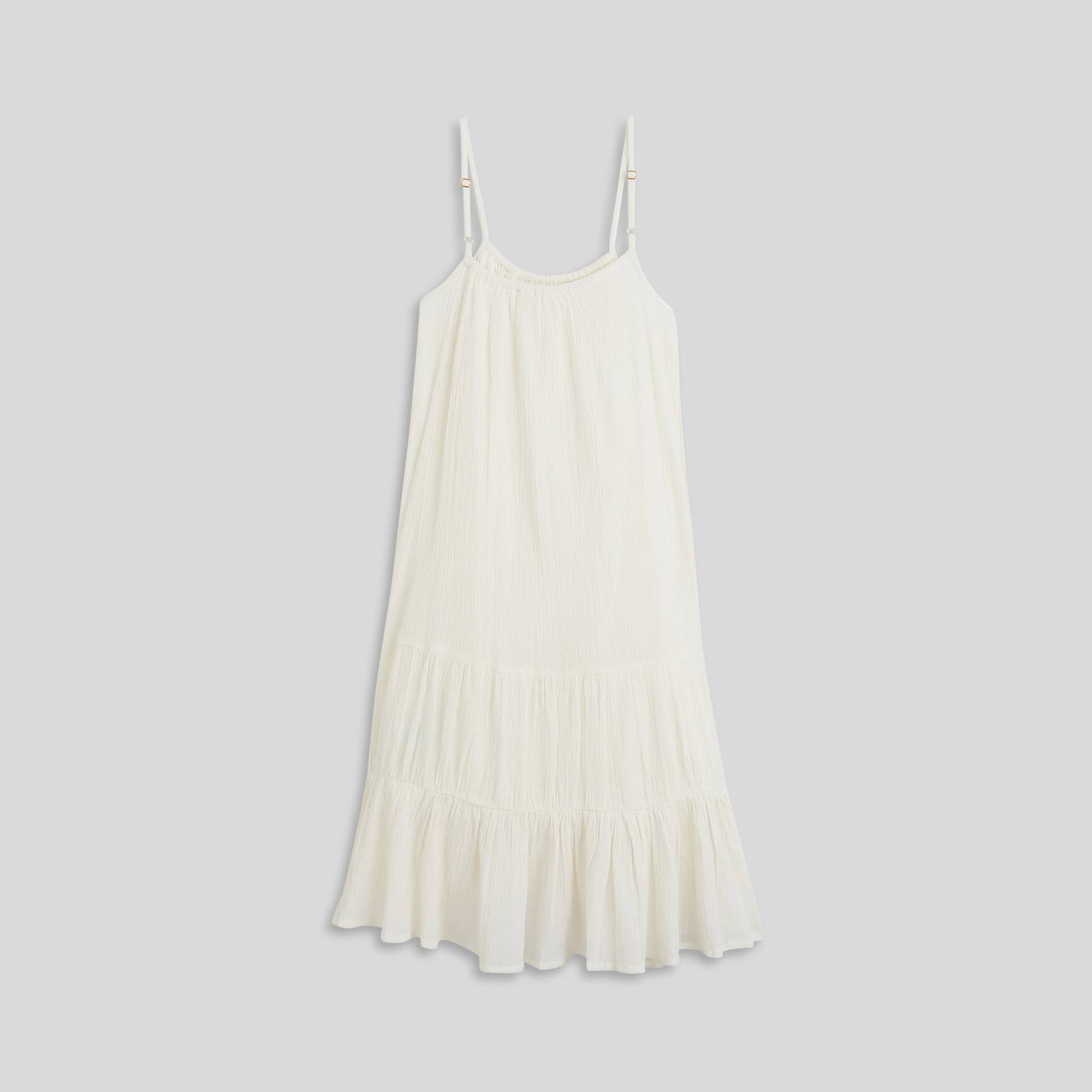 Robe longue en crêpon, Blanc, large image number 1