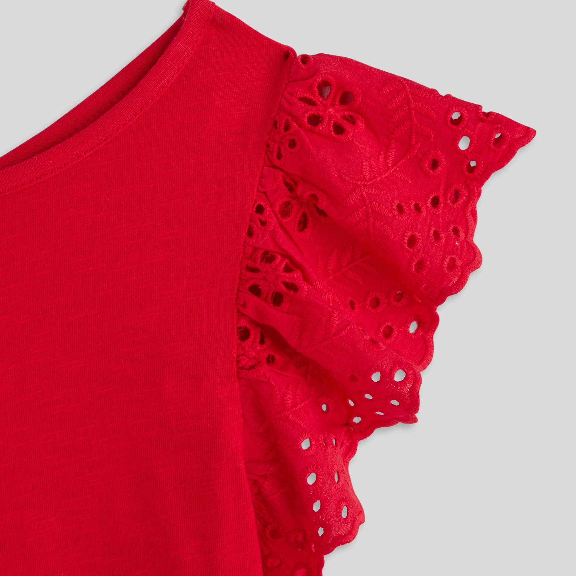 Robe bi-matière, Cerise, large image number 2