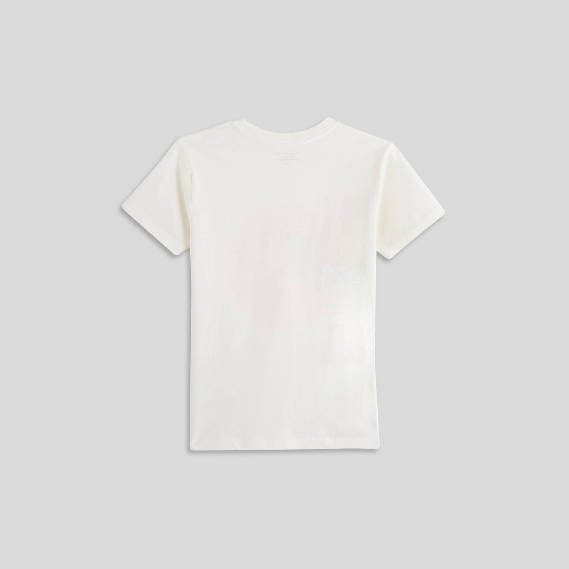 T-shirt manches courtes imprimé en coton BIO, Ecru, large image number 1