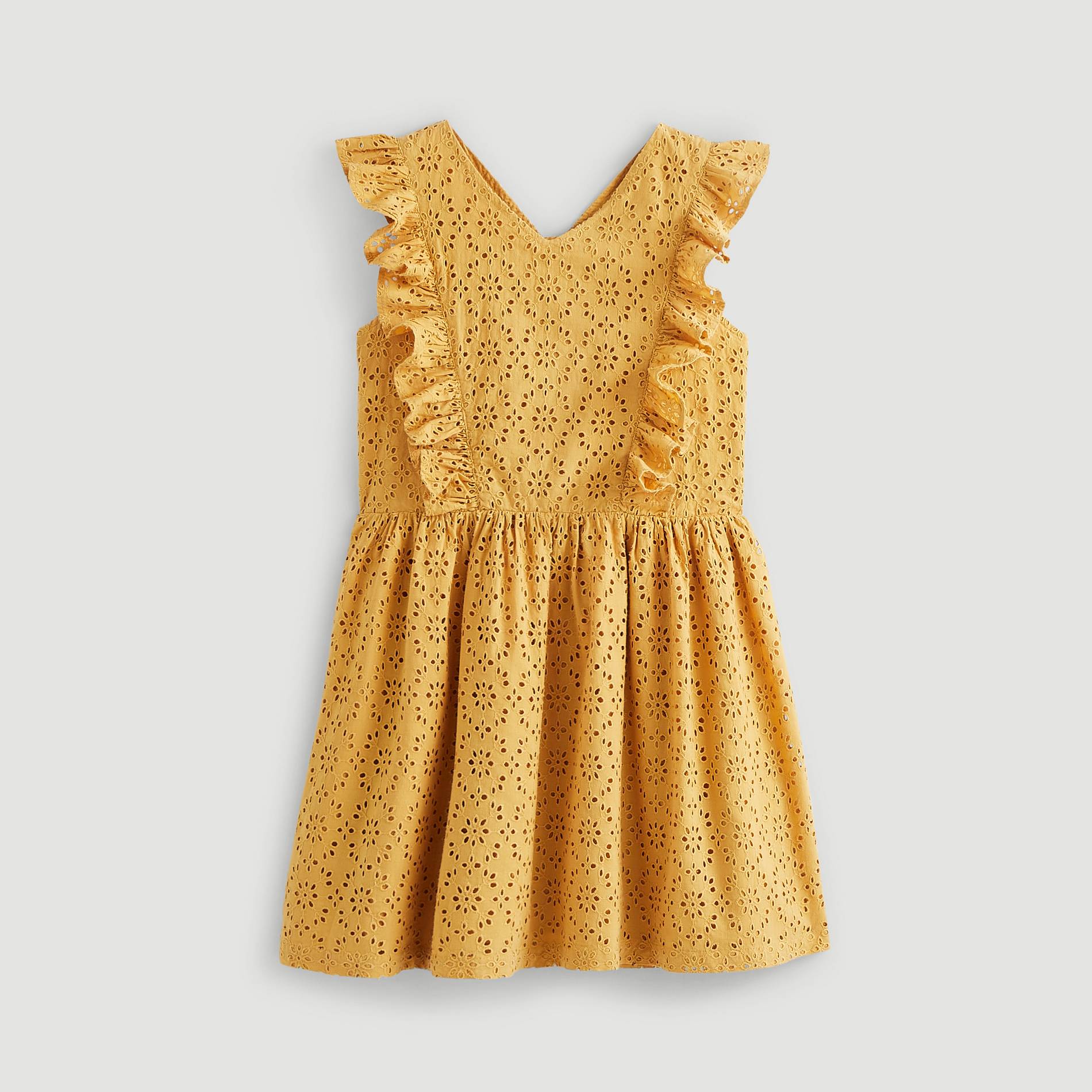 Robe brodée, Jaune, large image number 0.0