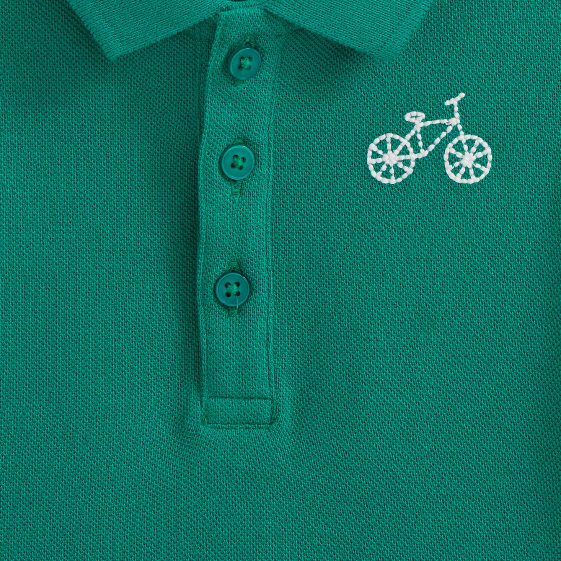 Polo en coton BIO, Emeraude, large image number 2