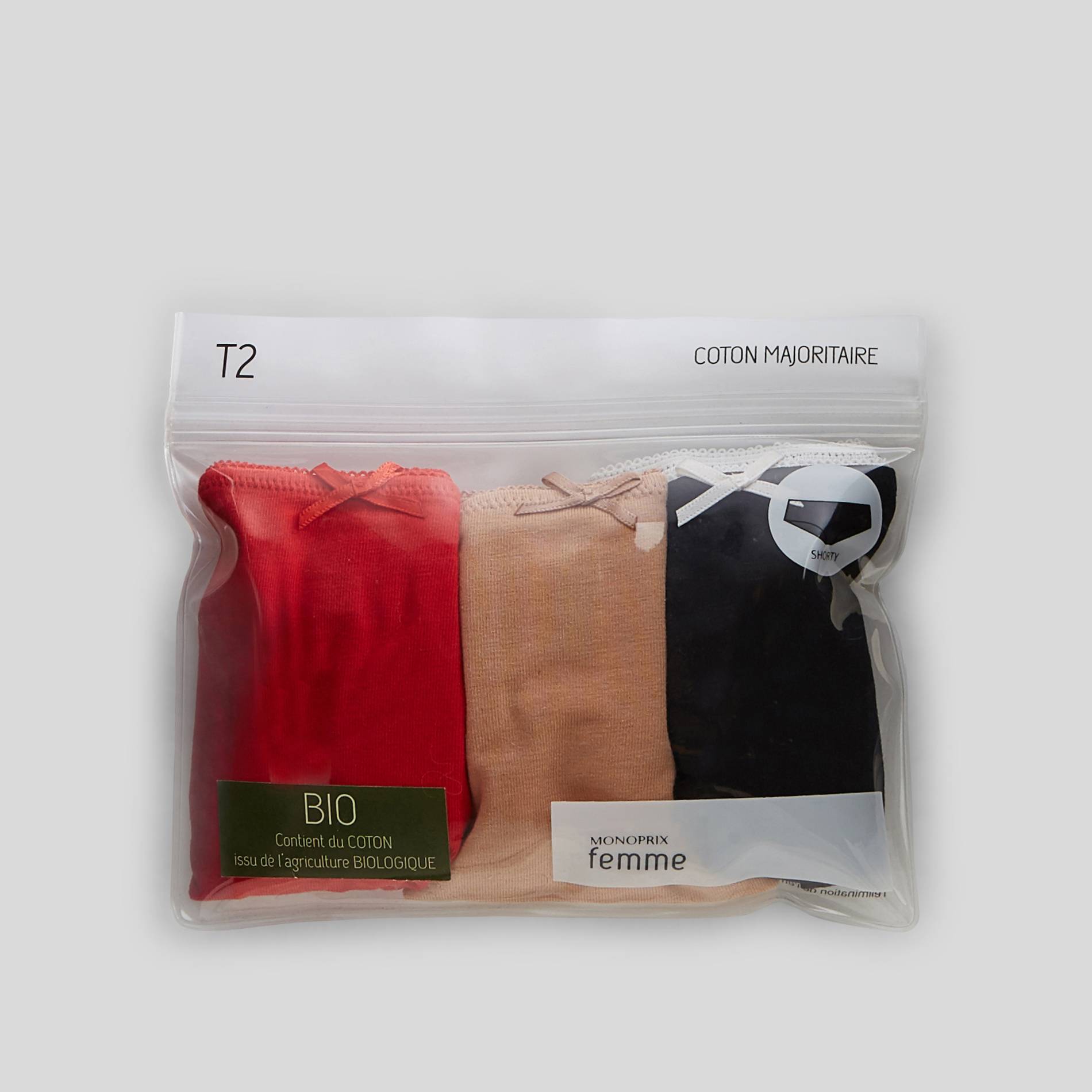Lot de 3 shorties en coton, Cerise, large image number 2.0