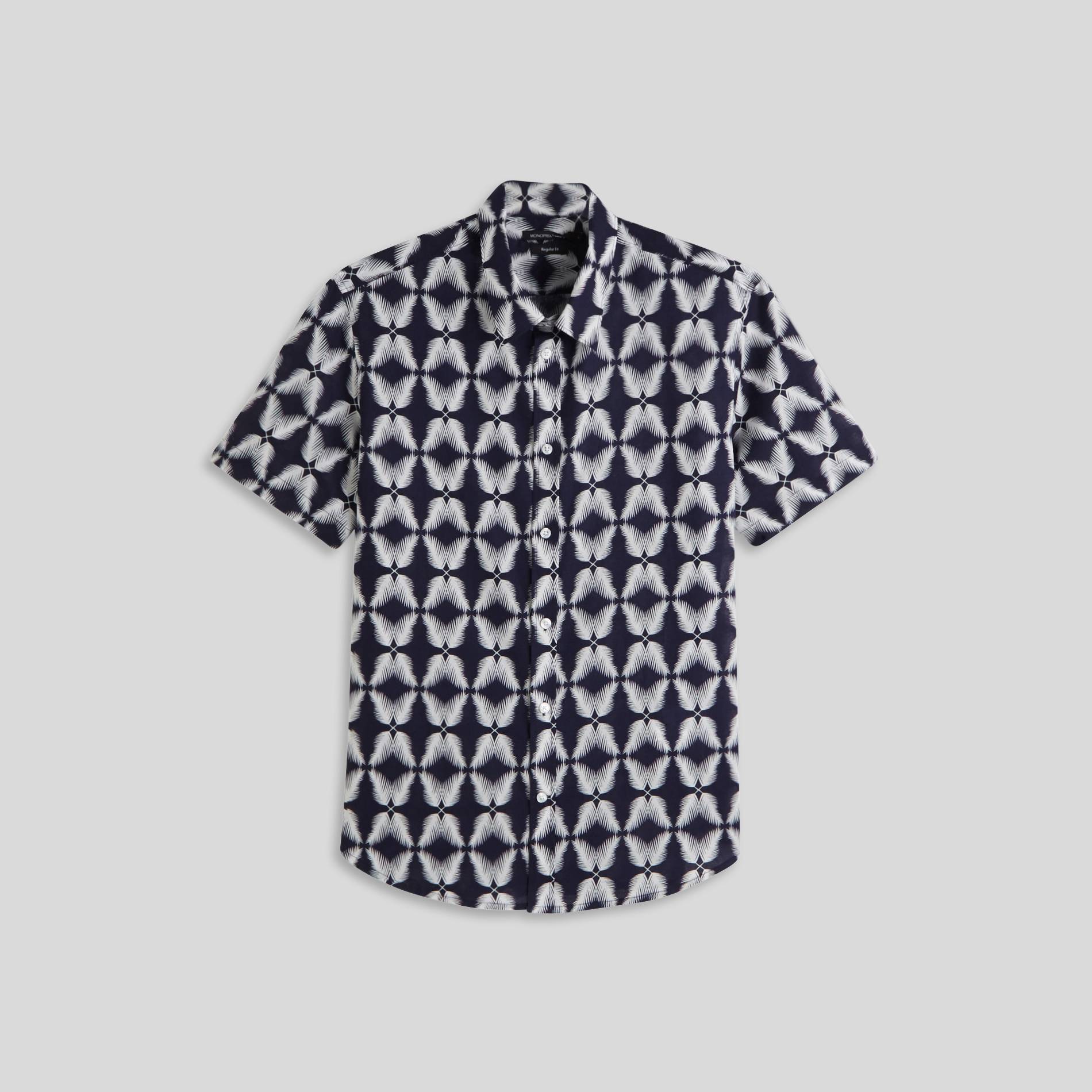 Chemise manches courtes imprimée, Bleu marine, large image number 2