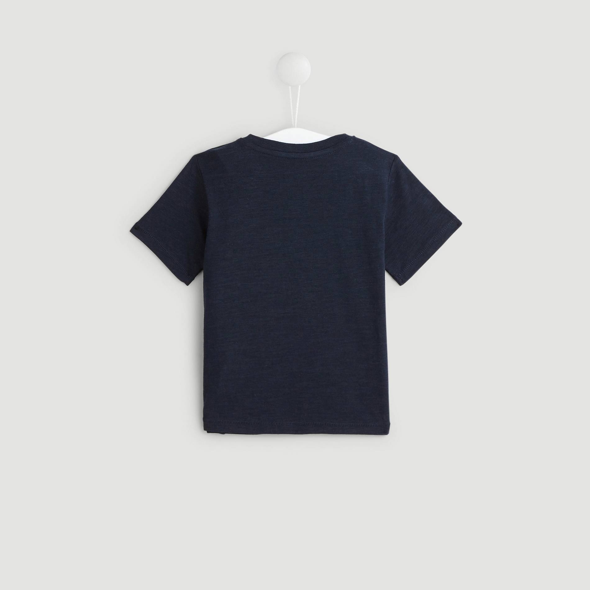 T-shirt manches clourtes uni en coton BIO, Bleu marine, large image number 1