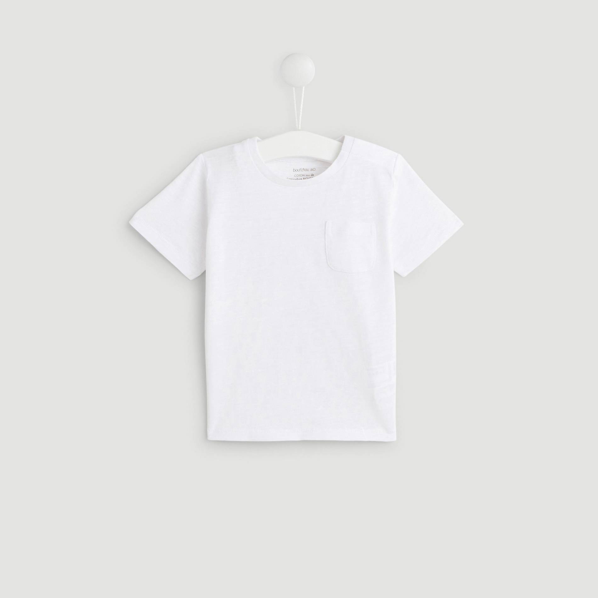 T-shirt manches clourtes uni en coton BIO, Blanc, large image number 0