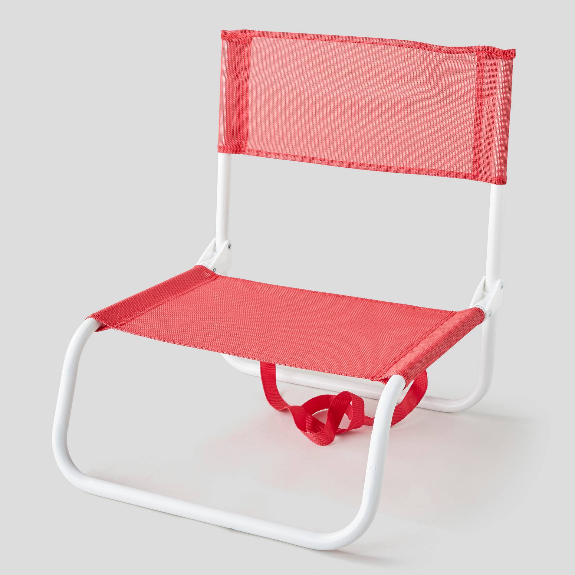 Chaise de plage pliante , 45xH50cm, en textilène et métal, Cerise, swatch image
