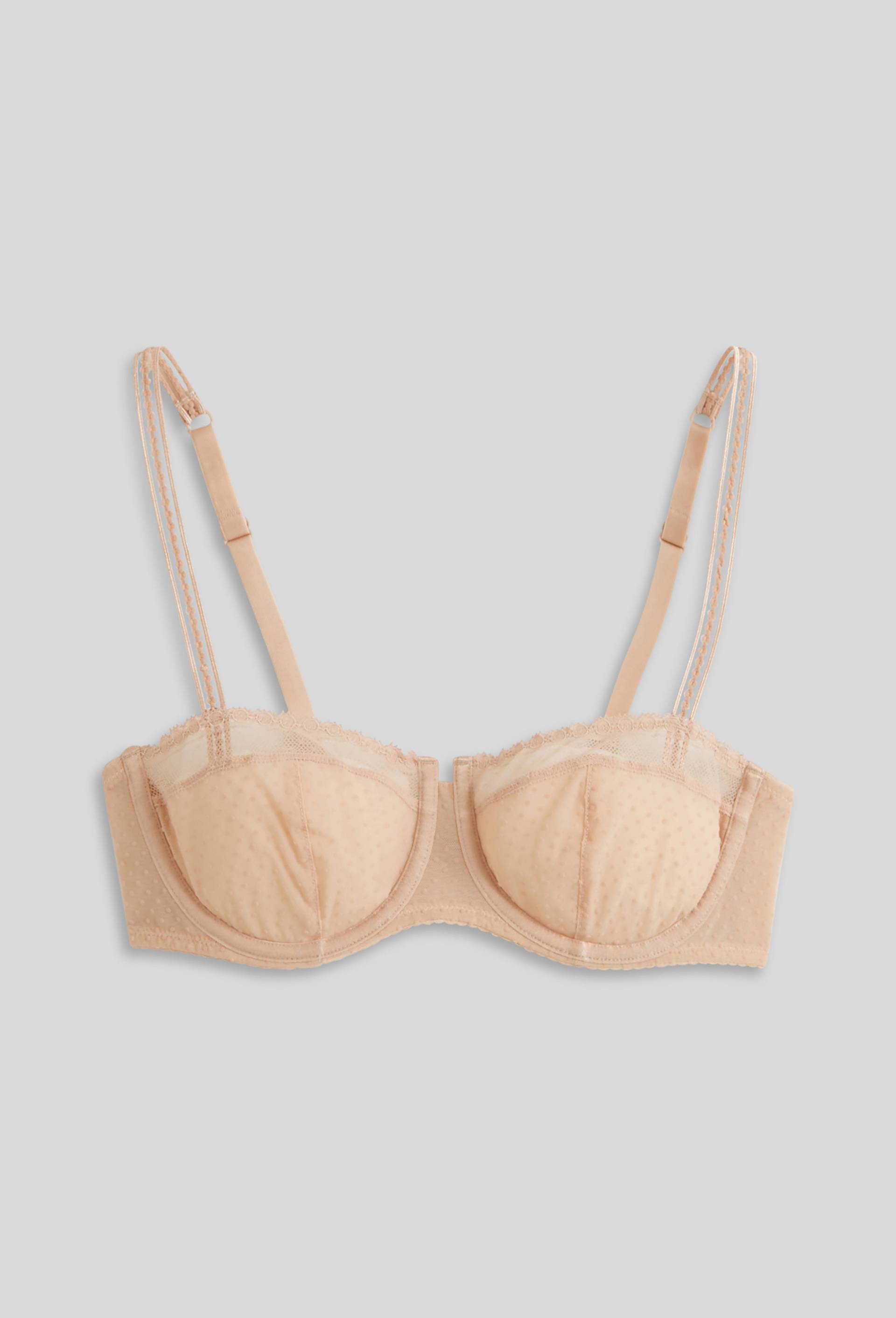Soutien-gorge corbeille balconnet ADELE en tulle flock&eacute;, Rose clair, large image number 2