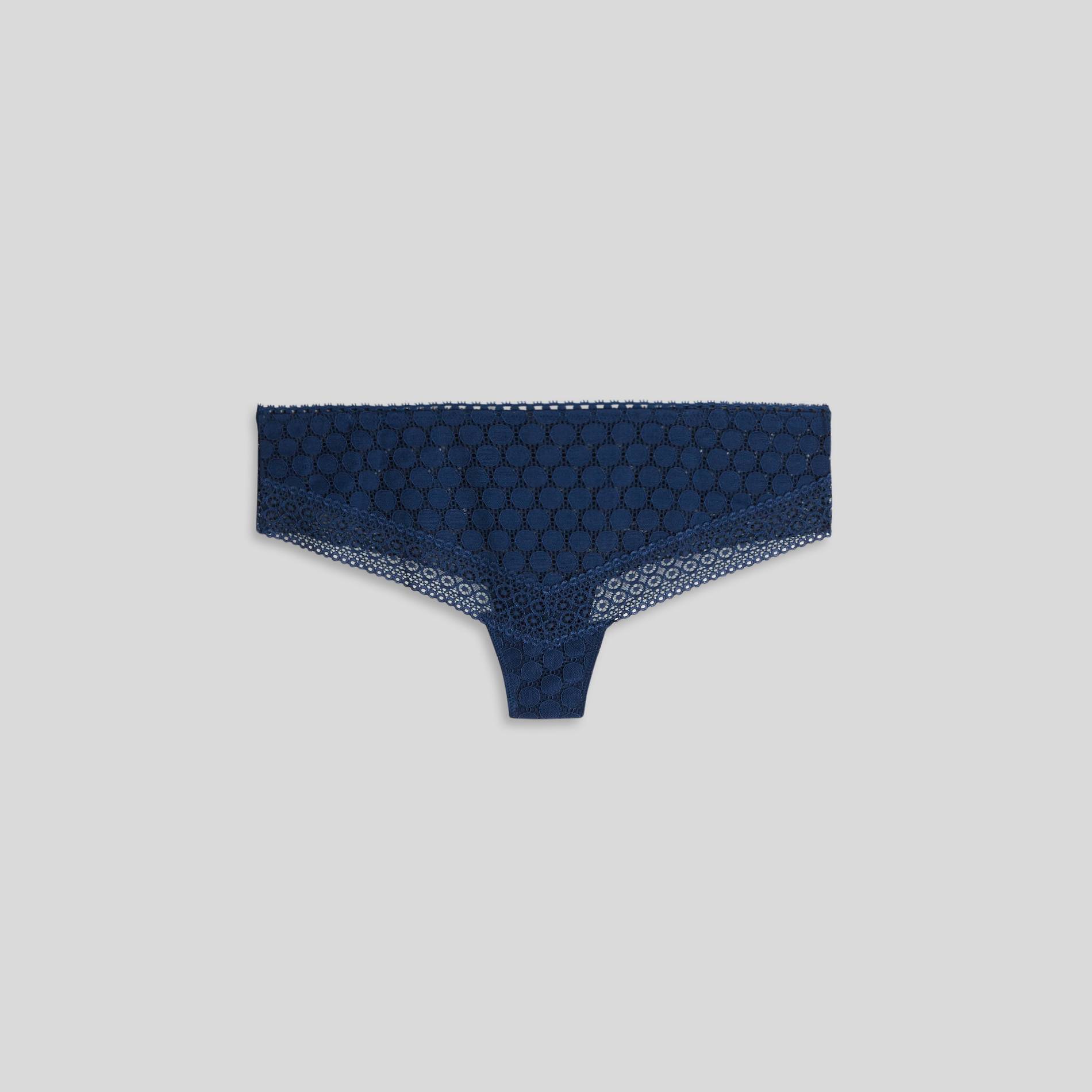 Tanga en dentelle et pois, Indigo, large image number 1.0