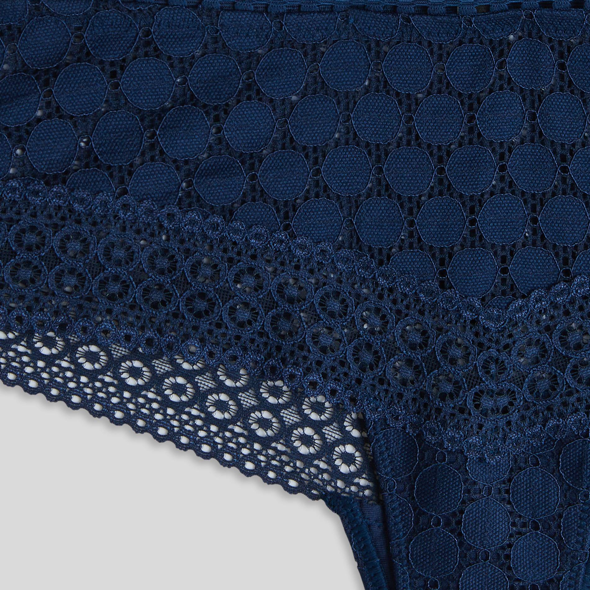 Tanga en dentelle et pois, Indigo, large image number 2