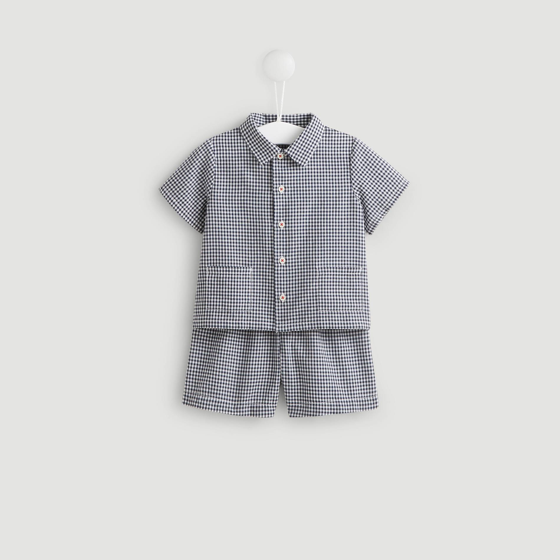 Pyjama vichy, Bleu marine, large image number 0