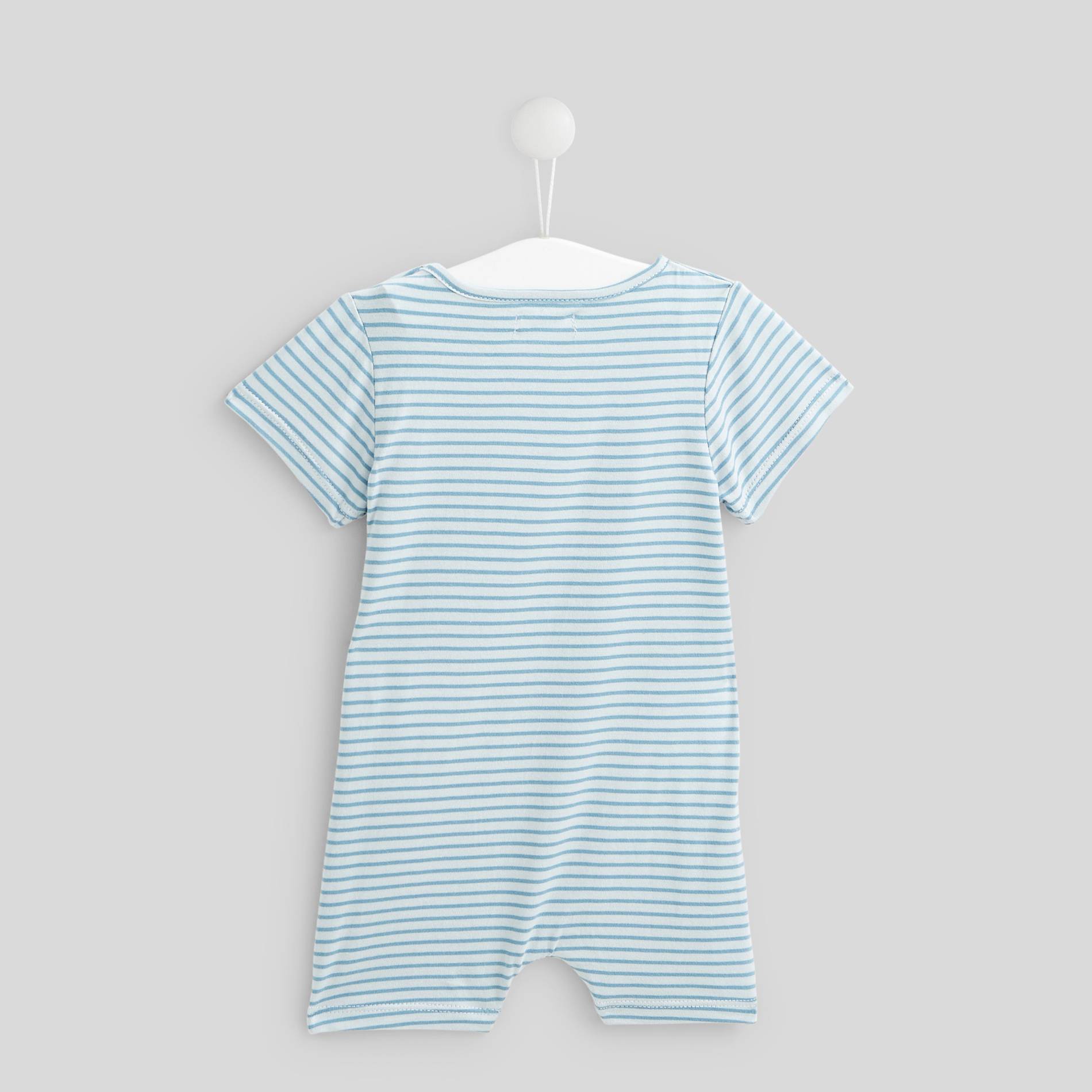 Combinaison courte rayée, Bleu pâle, large image number 1