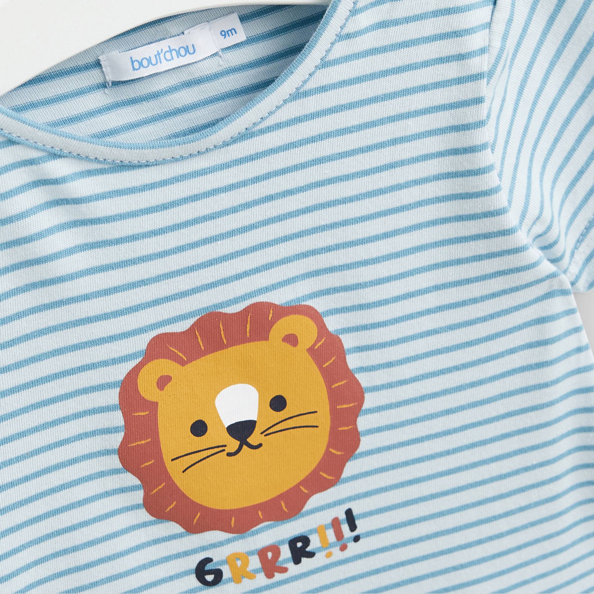 Combinaison courte rayée, Bleu pâle, large image number 2