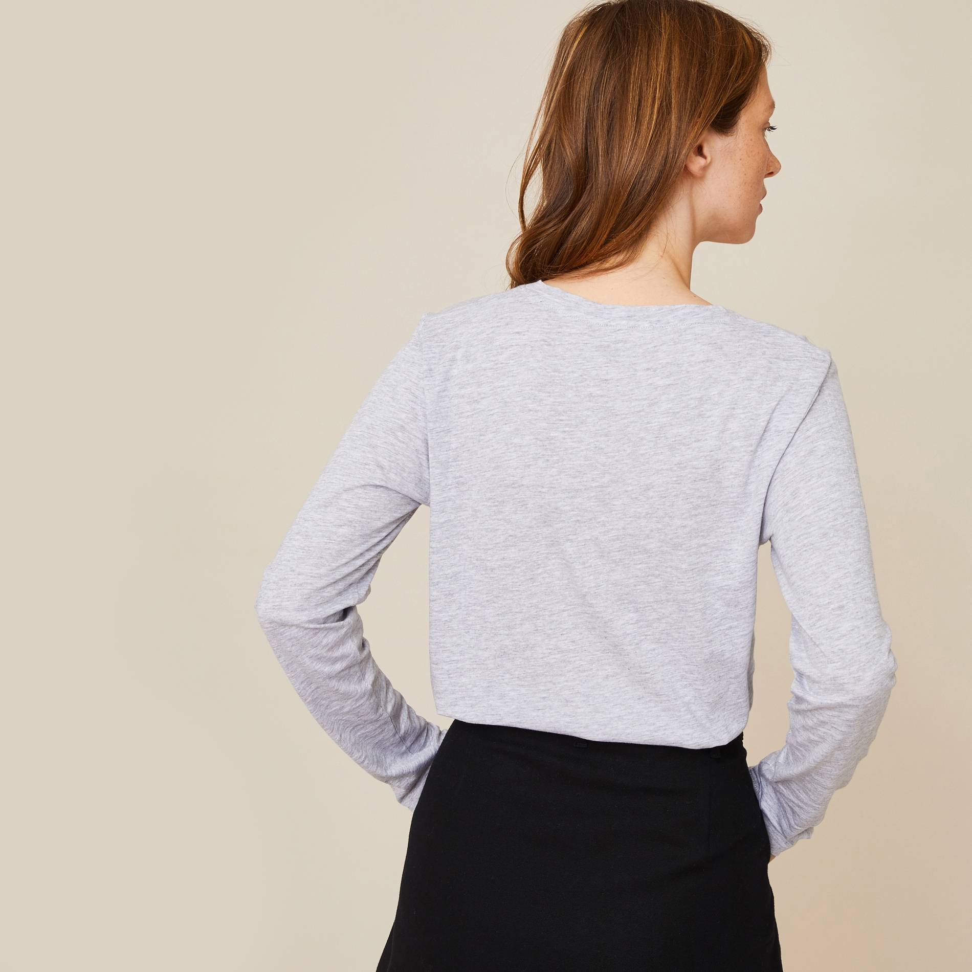 T-shirt manches longues en coton BIO, Gris clair, large image number 1