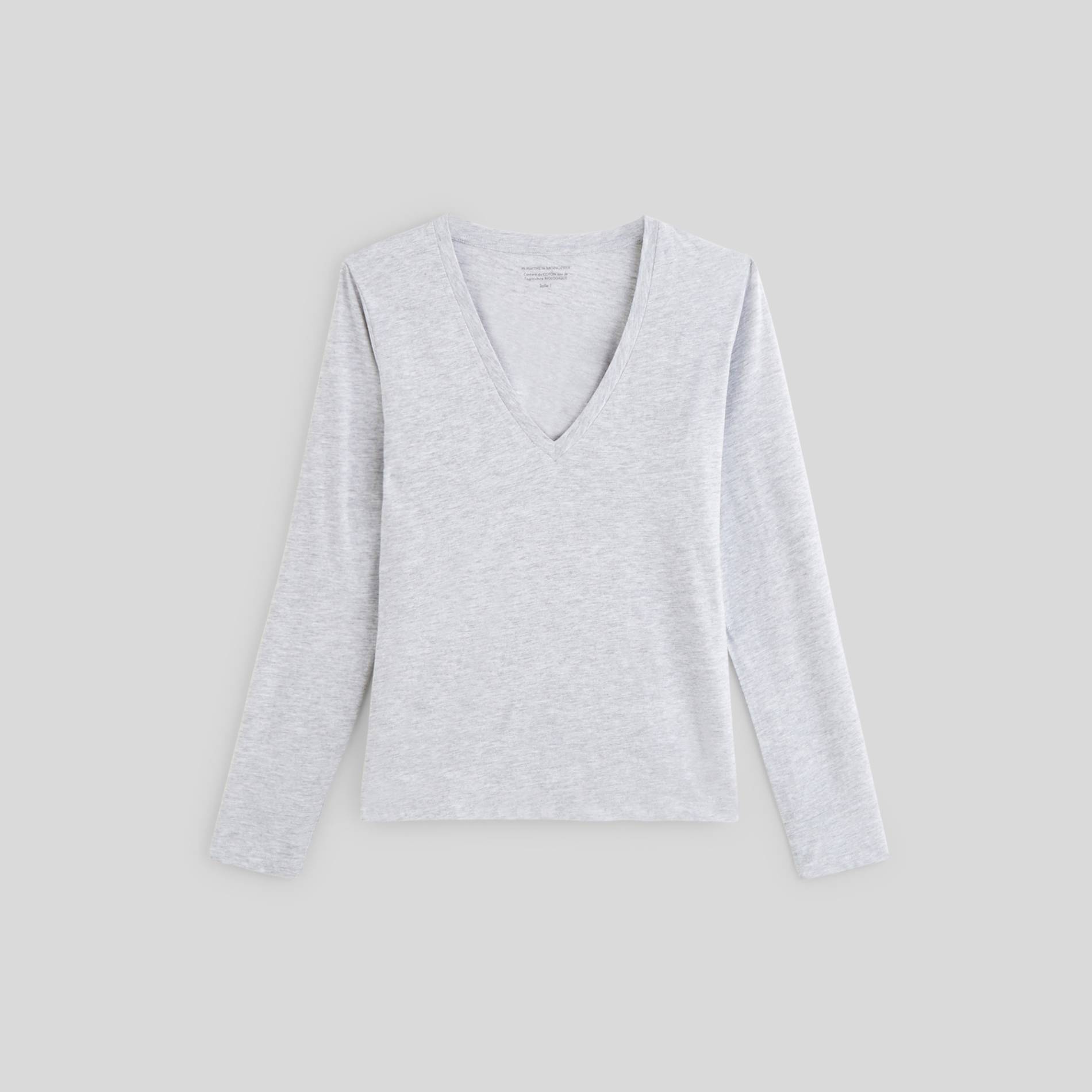T-shirt manches longues en coton BIO, Gris clair, large image number 2