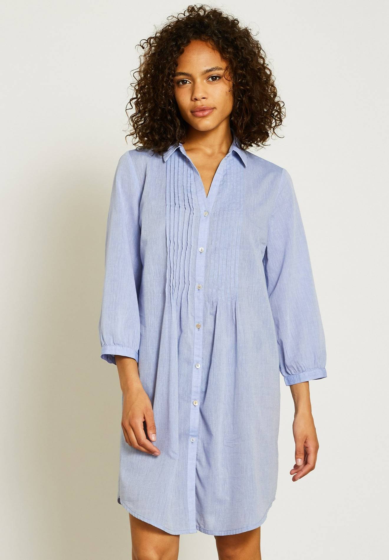 Chemise de nuit manches longues en chambray, Bio, Bleu clair, large image number 3