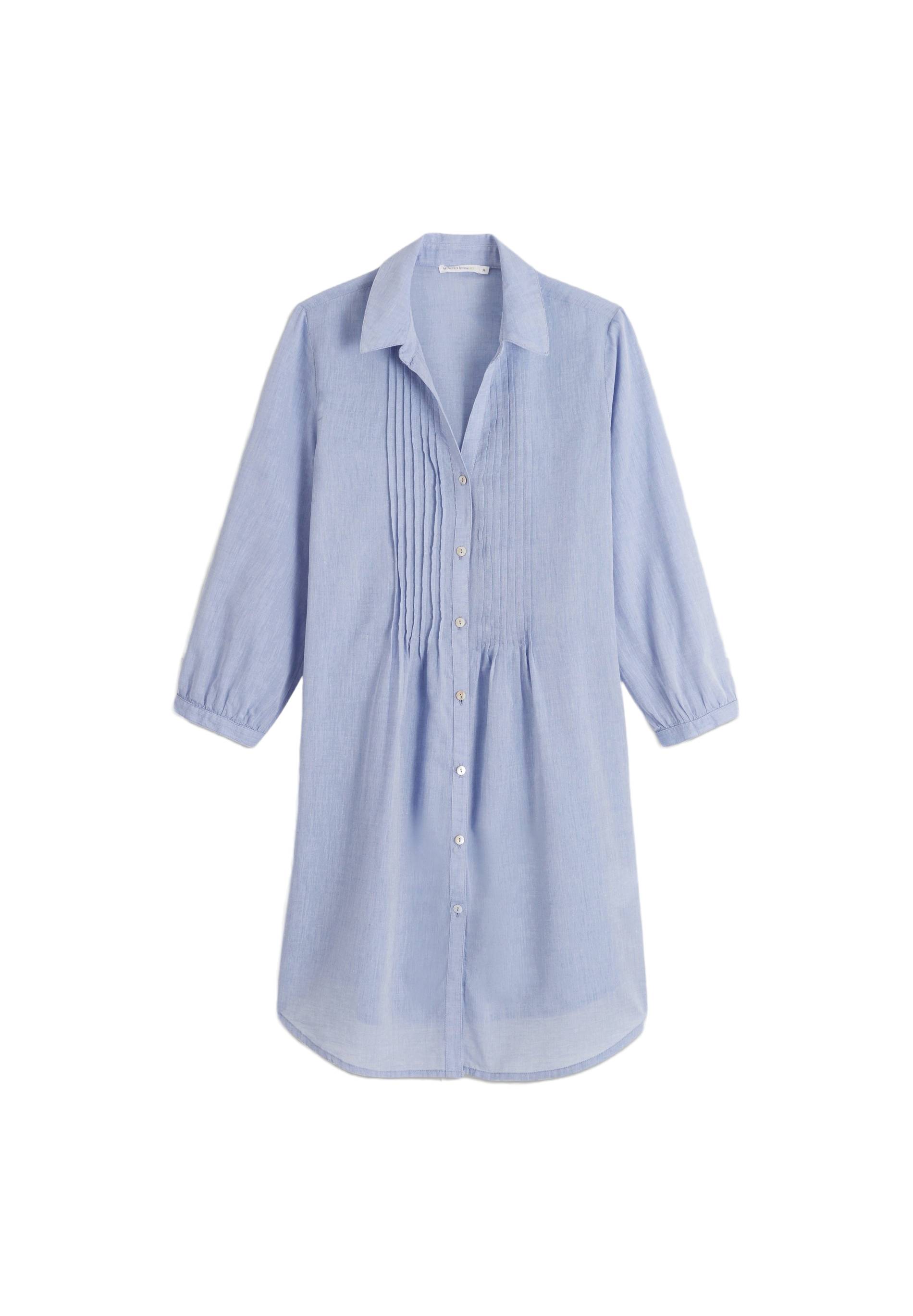 Chemise de nuit manches longues en chambray, Bio, Bleu clair, large image number 5