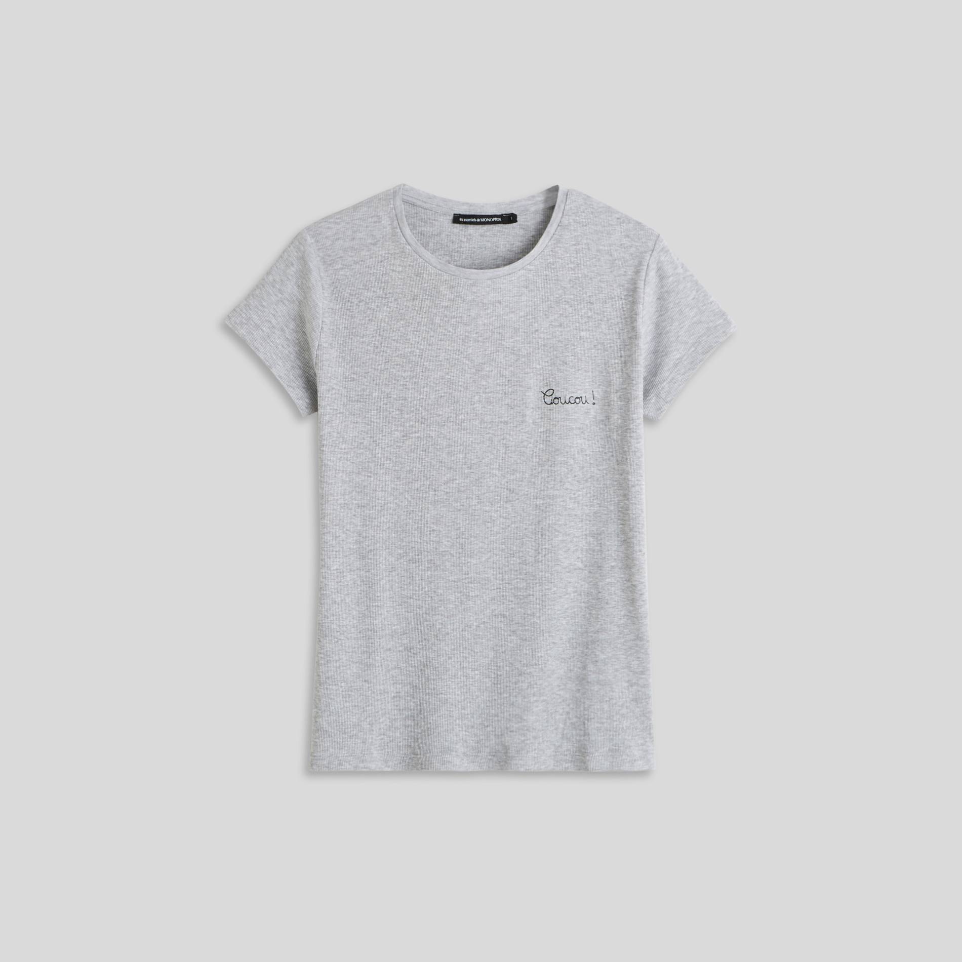 T-shirt à message brodé, Gris clair, large image number 2