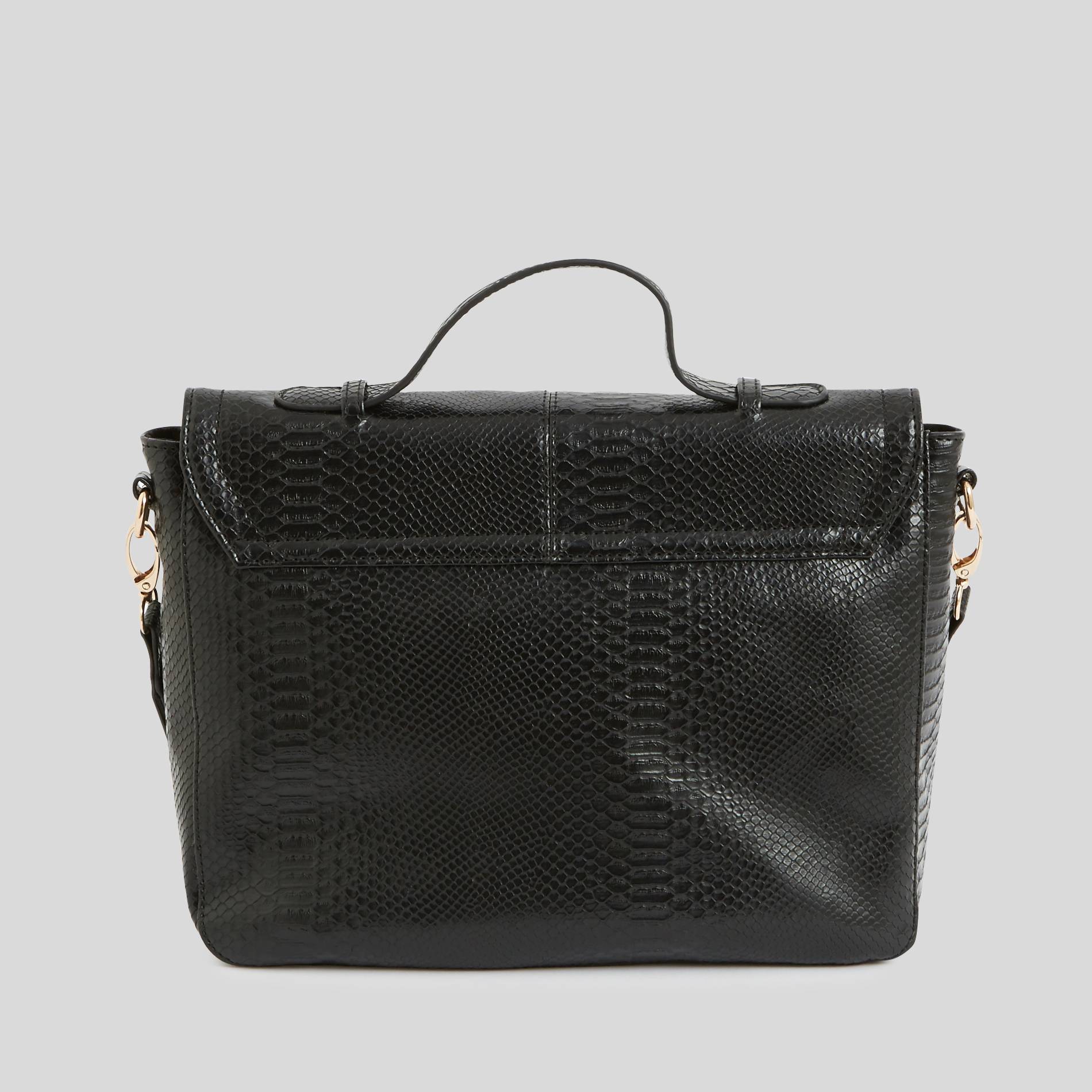 Sac bandoulière embossé, Noir, large image number 1