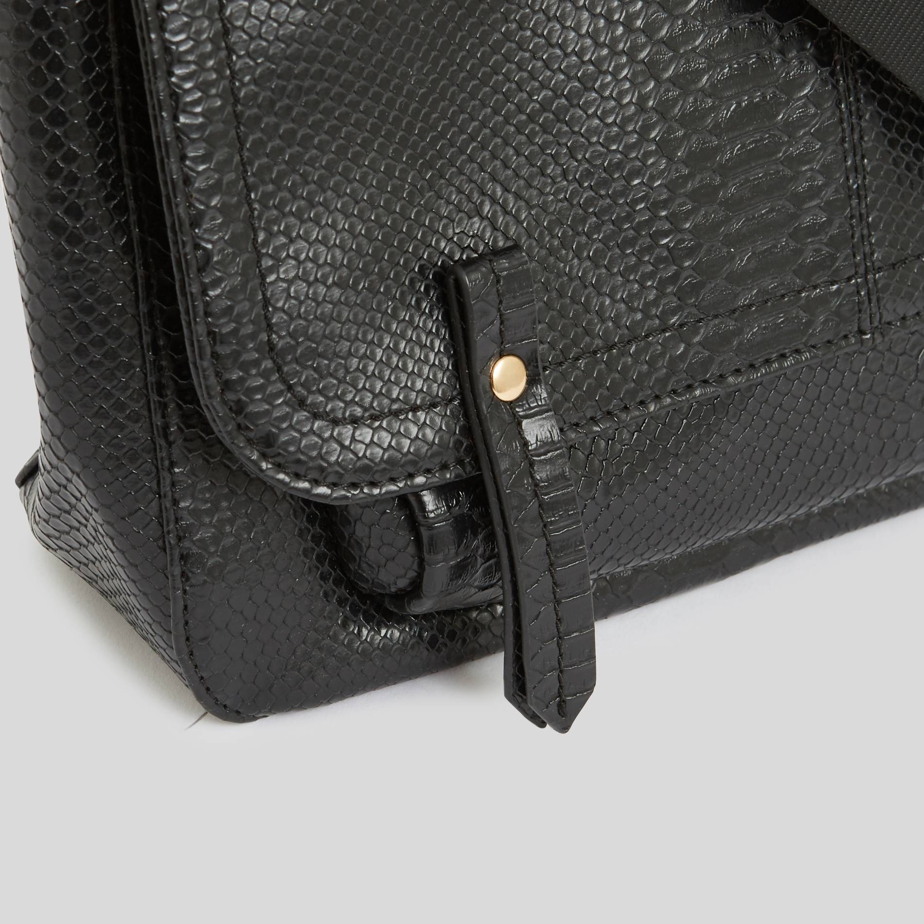 Sac bandoulière embossé, Noir, large image number 2