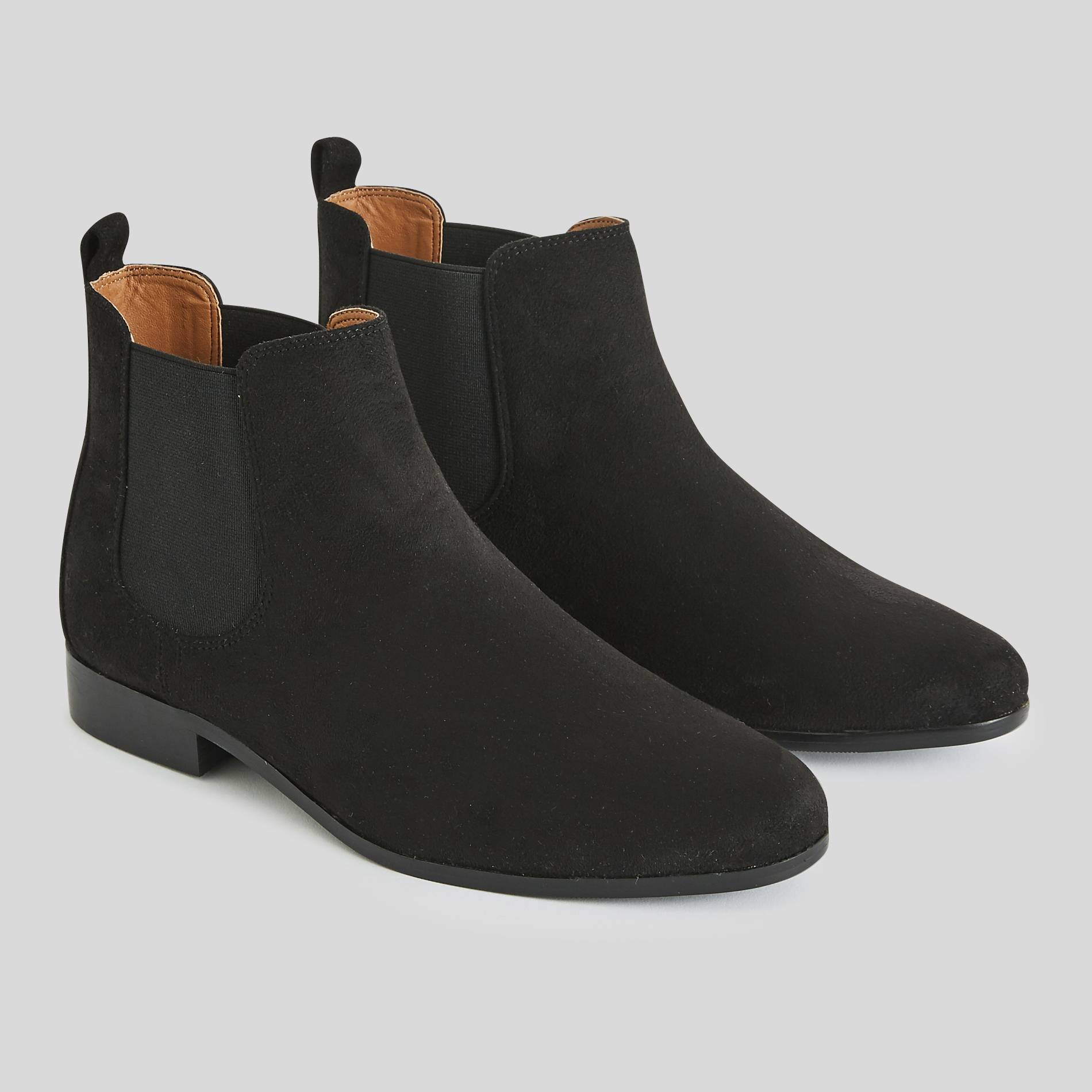 Bottines effet suède, Noir, large image number 1