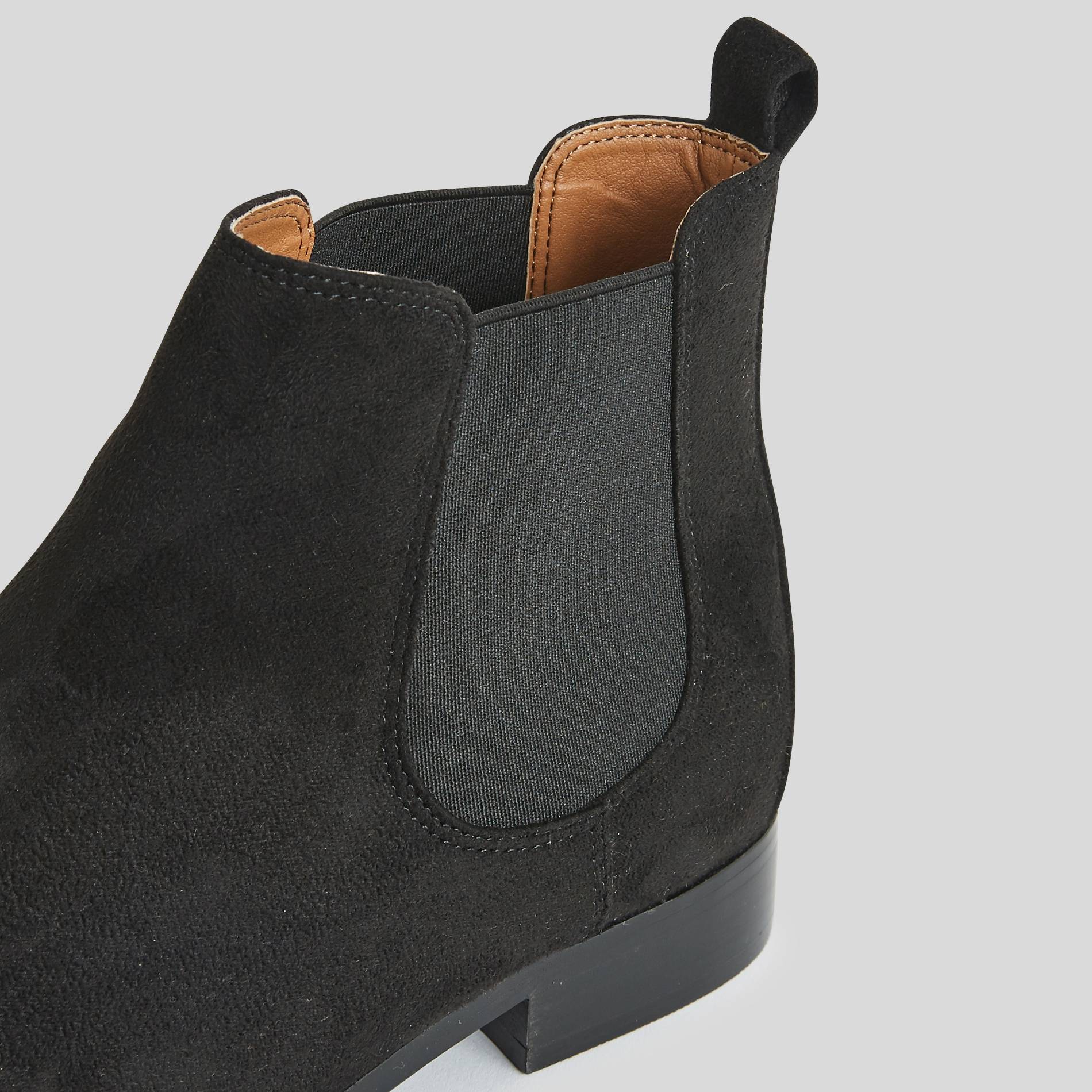 Bottines effet suède, Noir, large image number 2