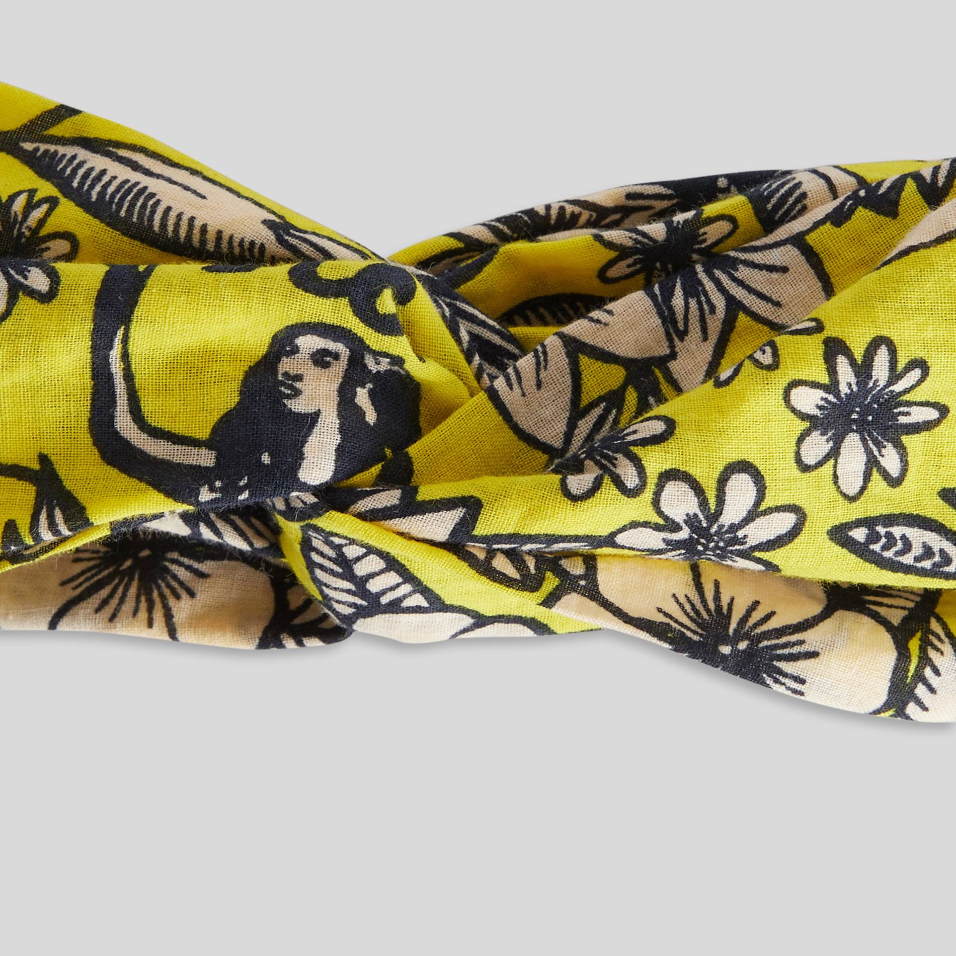 Bandeau de tête en coton, Jaune vif, large image number 1.0