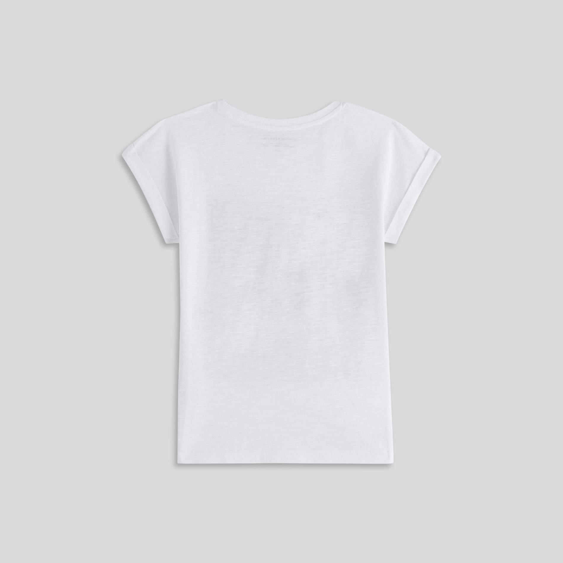 T-shirt manches courtes imprimé en coton BIO, Blanc, large image number 1