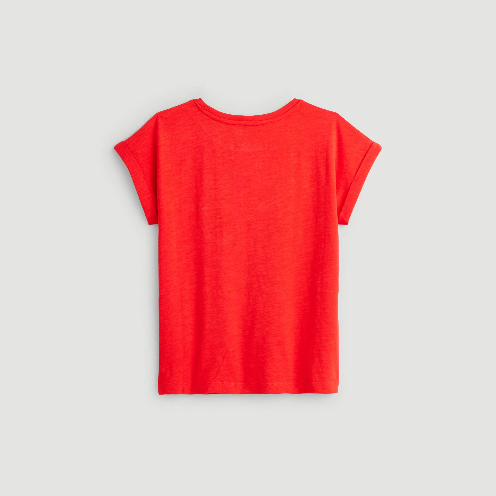 T-shirt manches courtes à sequins en coton BIO, Rouge, large image number 1