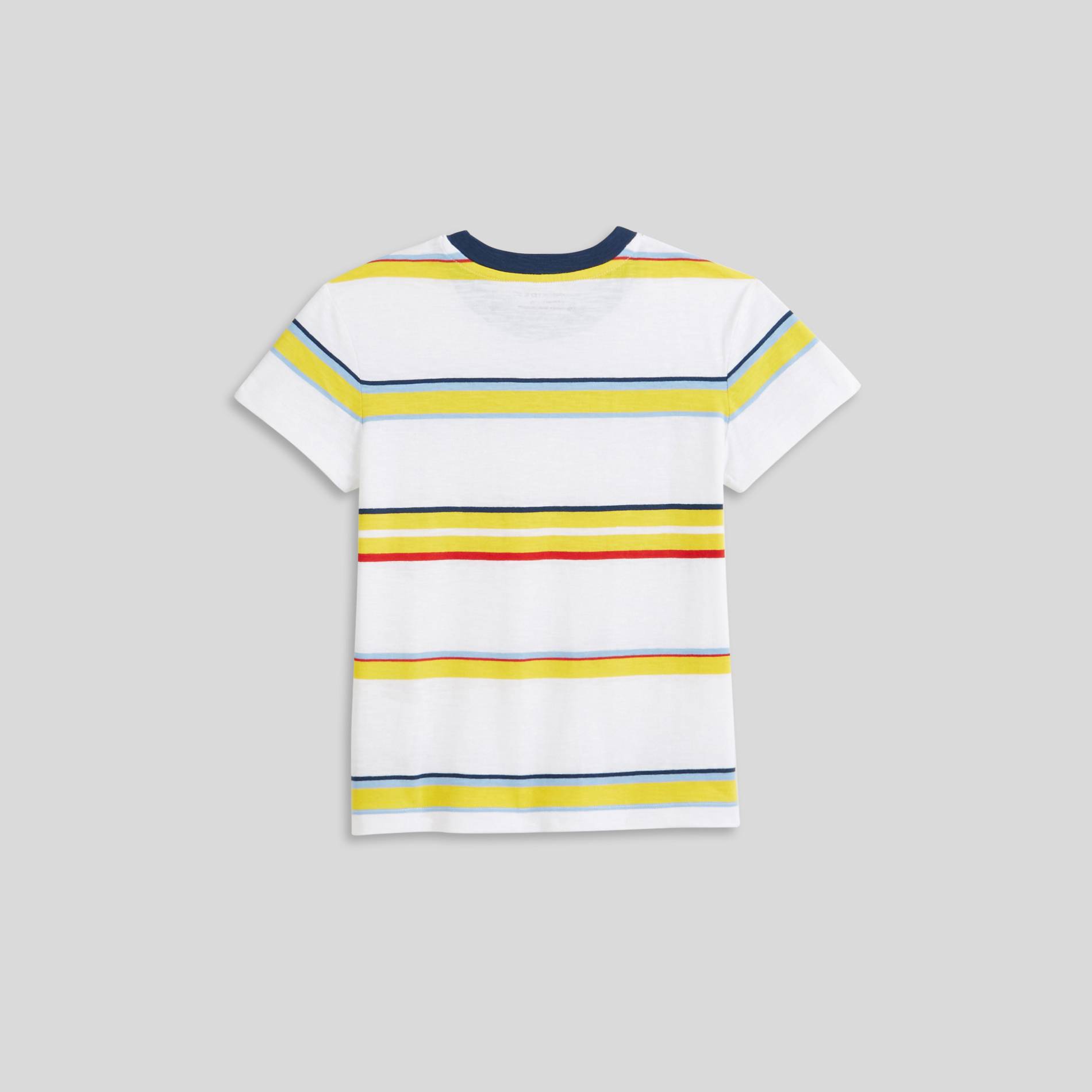 T-shirt manches courtes rayé en coton BIO, Blanc, large image number 1.0
