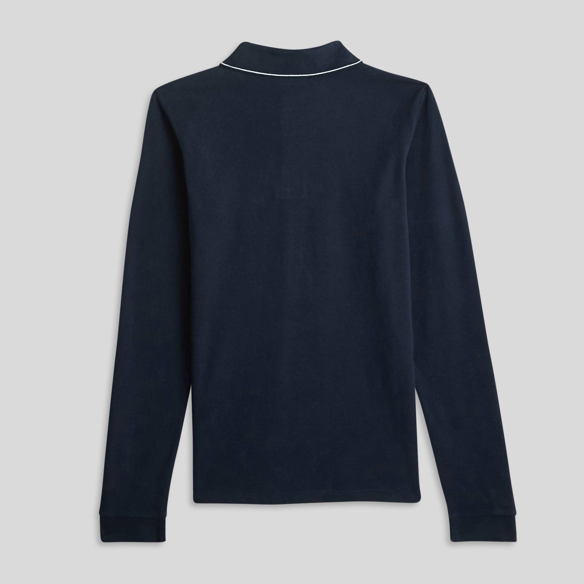 Polo manches longues en coton BIO, Bleu clair, large image number 1.0
