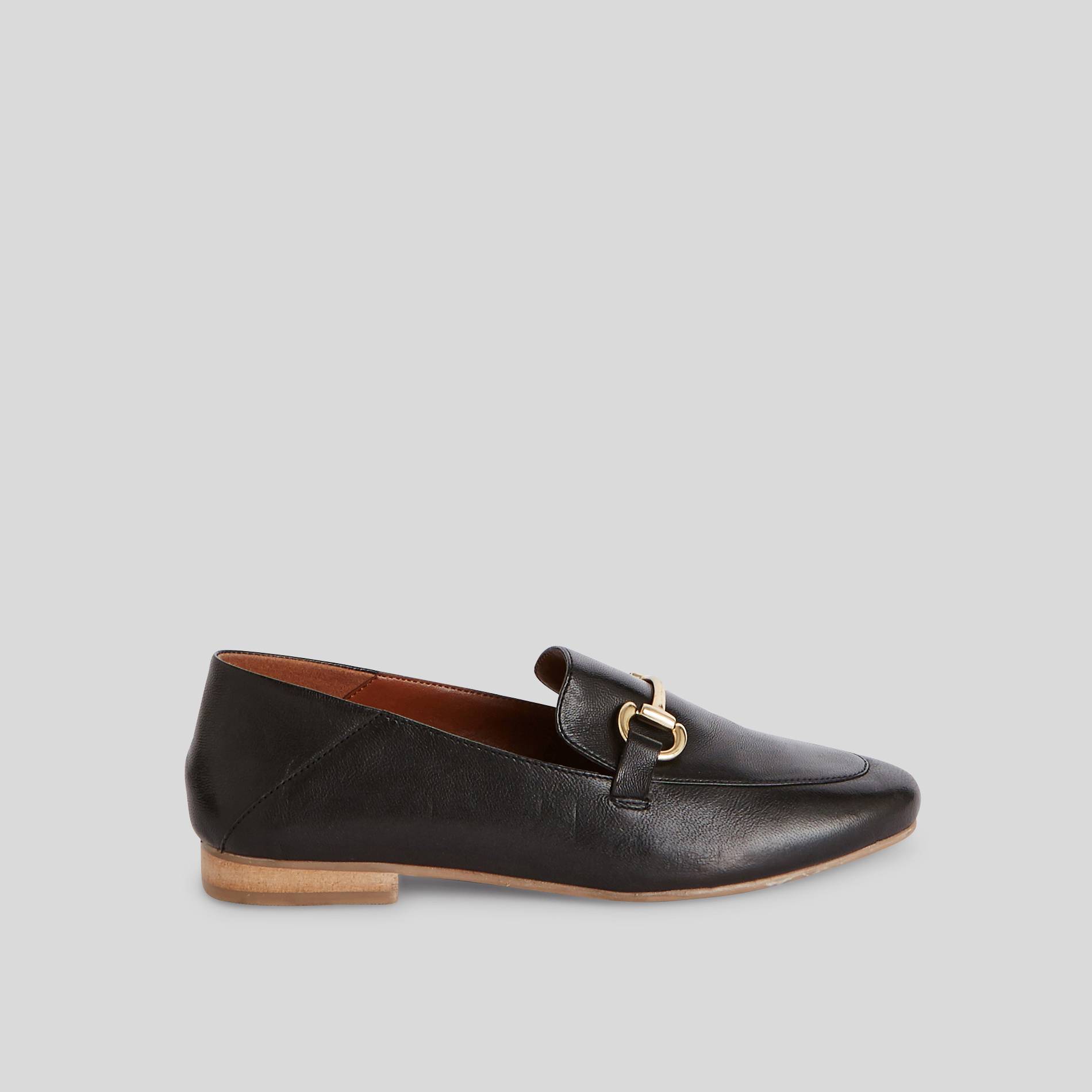 Mocassins en cuir à mors, Noir, large image number 0