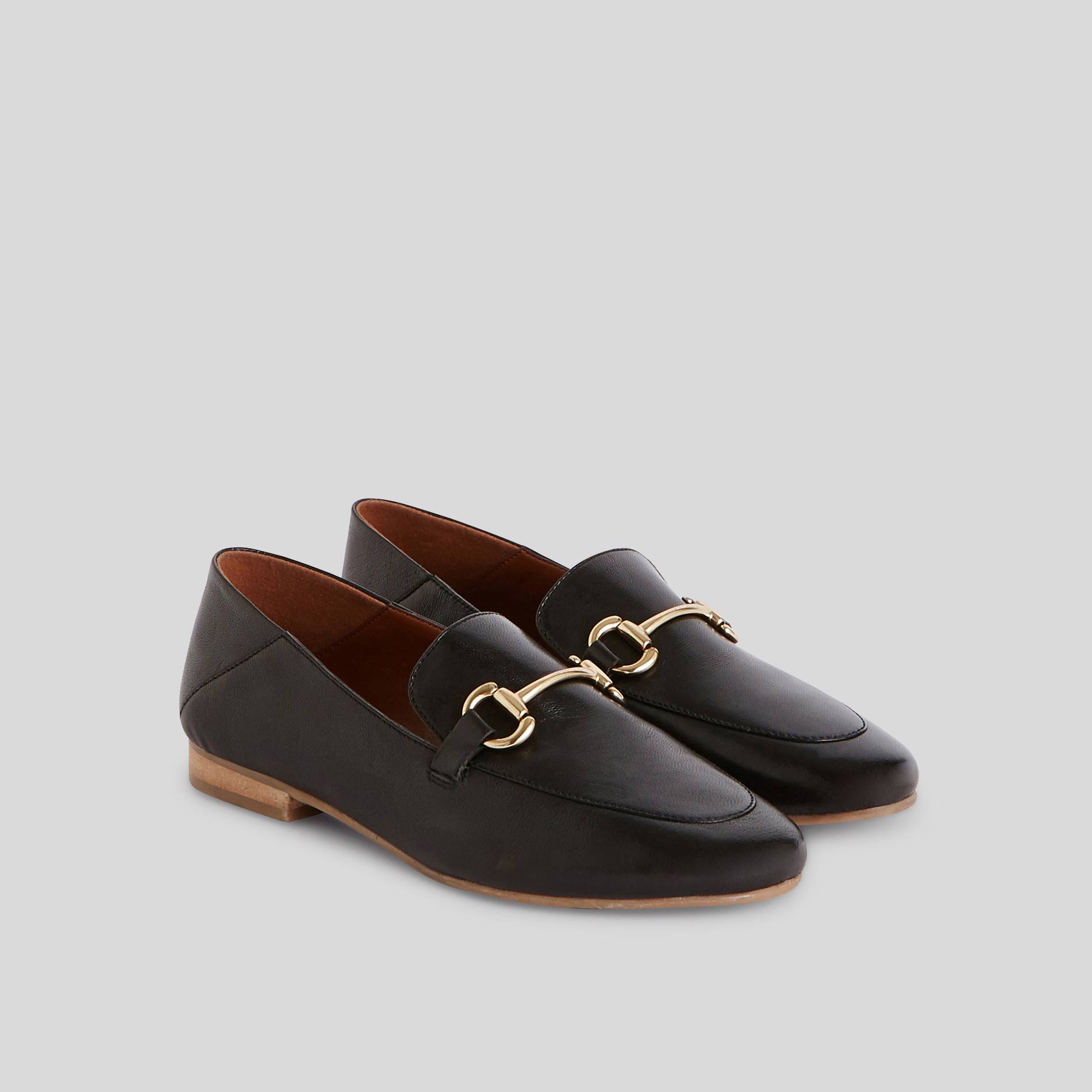 Mocassins en cuir à mors, Noir, large image number 1
