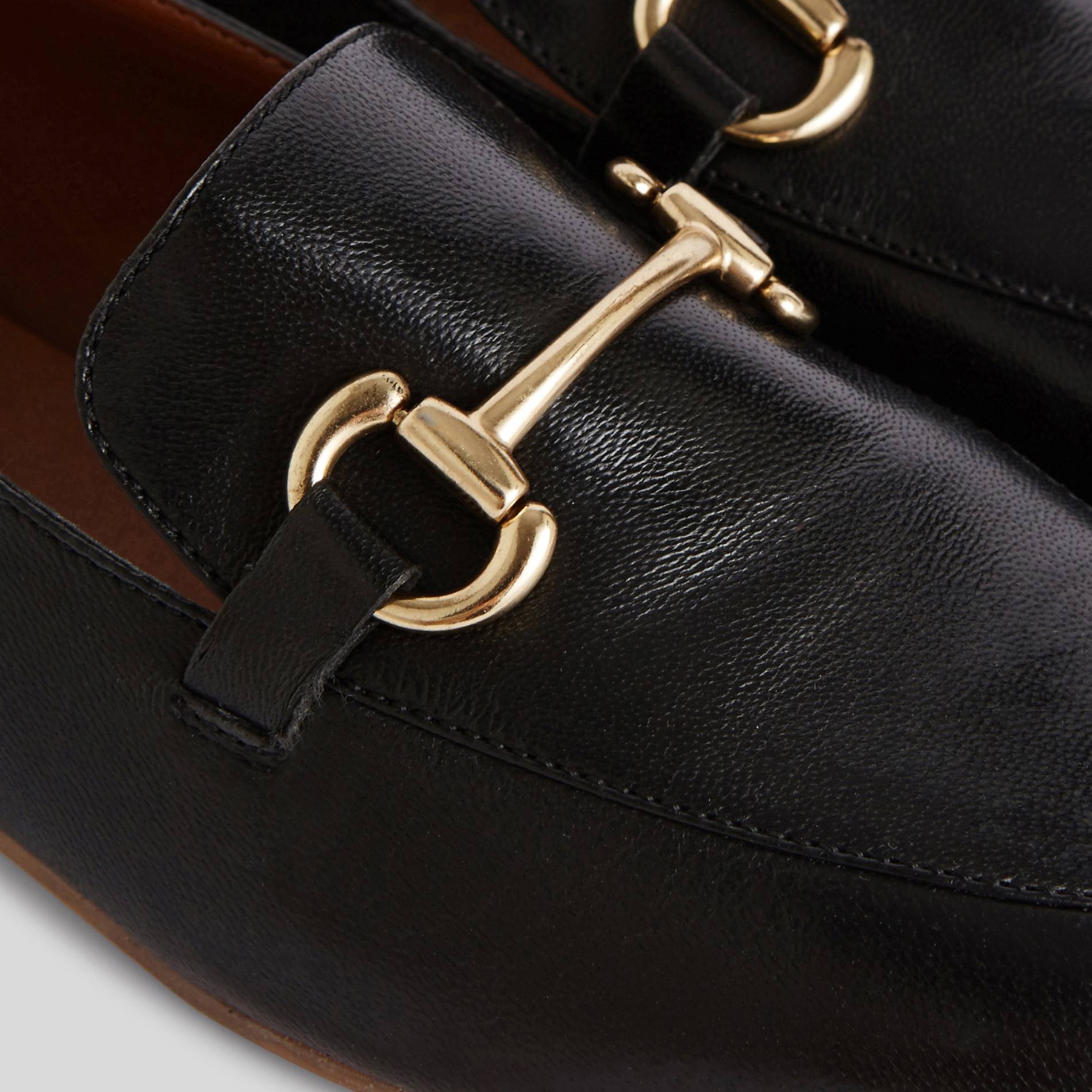 Mocassins en cuir à mors, Noir, large image number 2